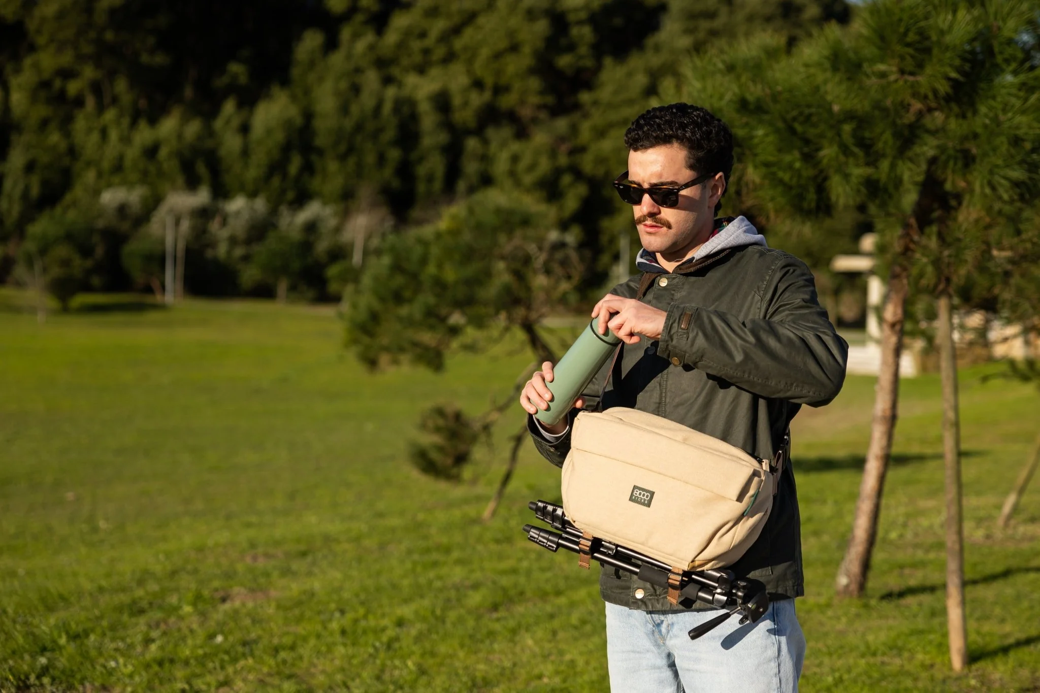 9L Travel Sling in Beige - Image 5