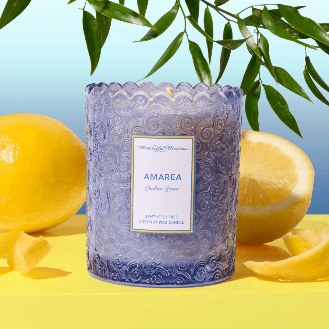 Amarea Sicilian Lemon Natural Candle 8oz Kaia Collection - Image 2