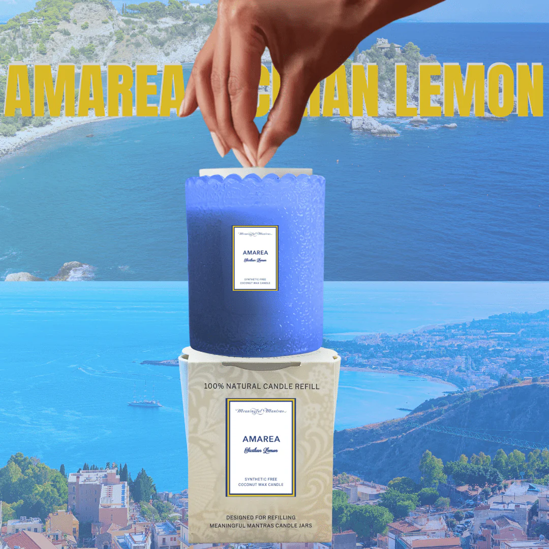 Amarea Sicilian Lemon Natural Candle 8oz Kaia Collection - Image 4