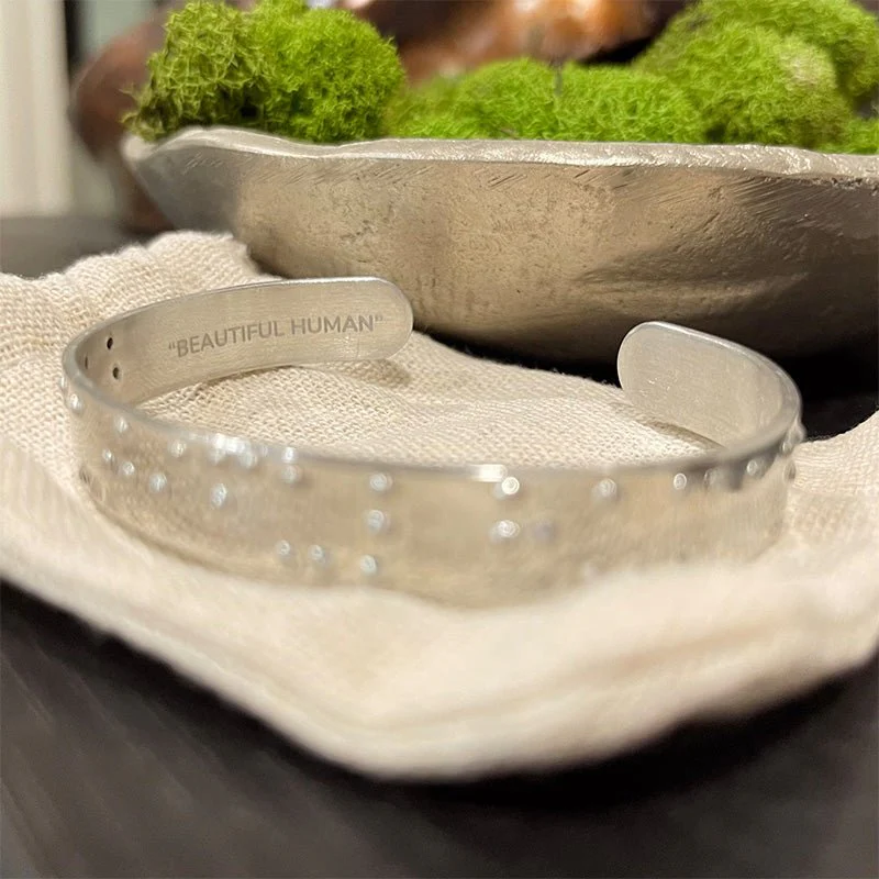 Beautiful Human Braille Cuff Bracelet - Image 3