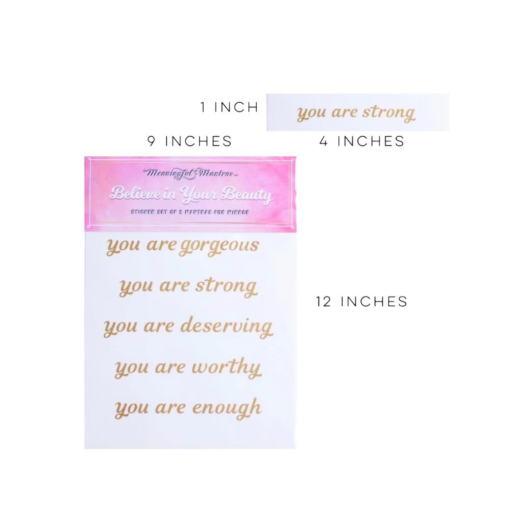 Believe In Your Beauty Peel & Stick Mirror Decals - Image 2