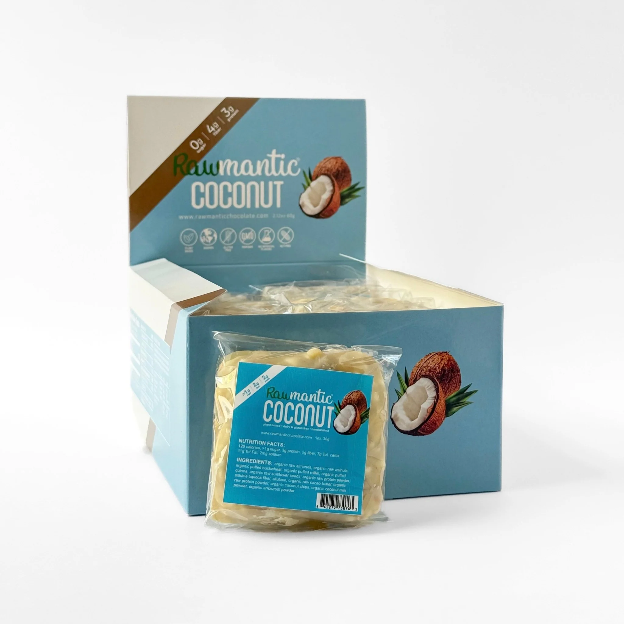 Coconut Mini Vegan Protein Bar. Pack of 20