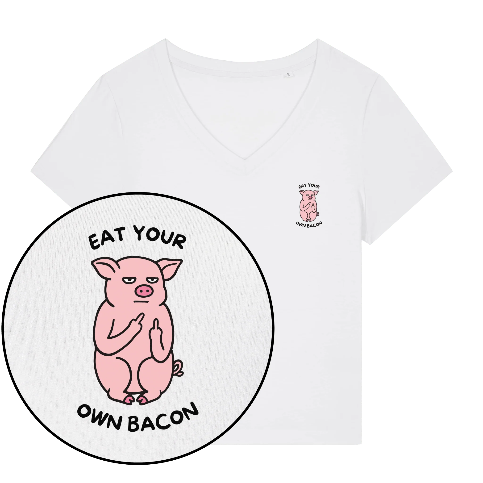 Eat Your Own Bacon Women's V Neck T-Shirt - Image 2