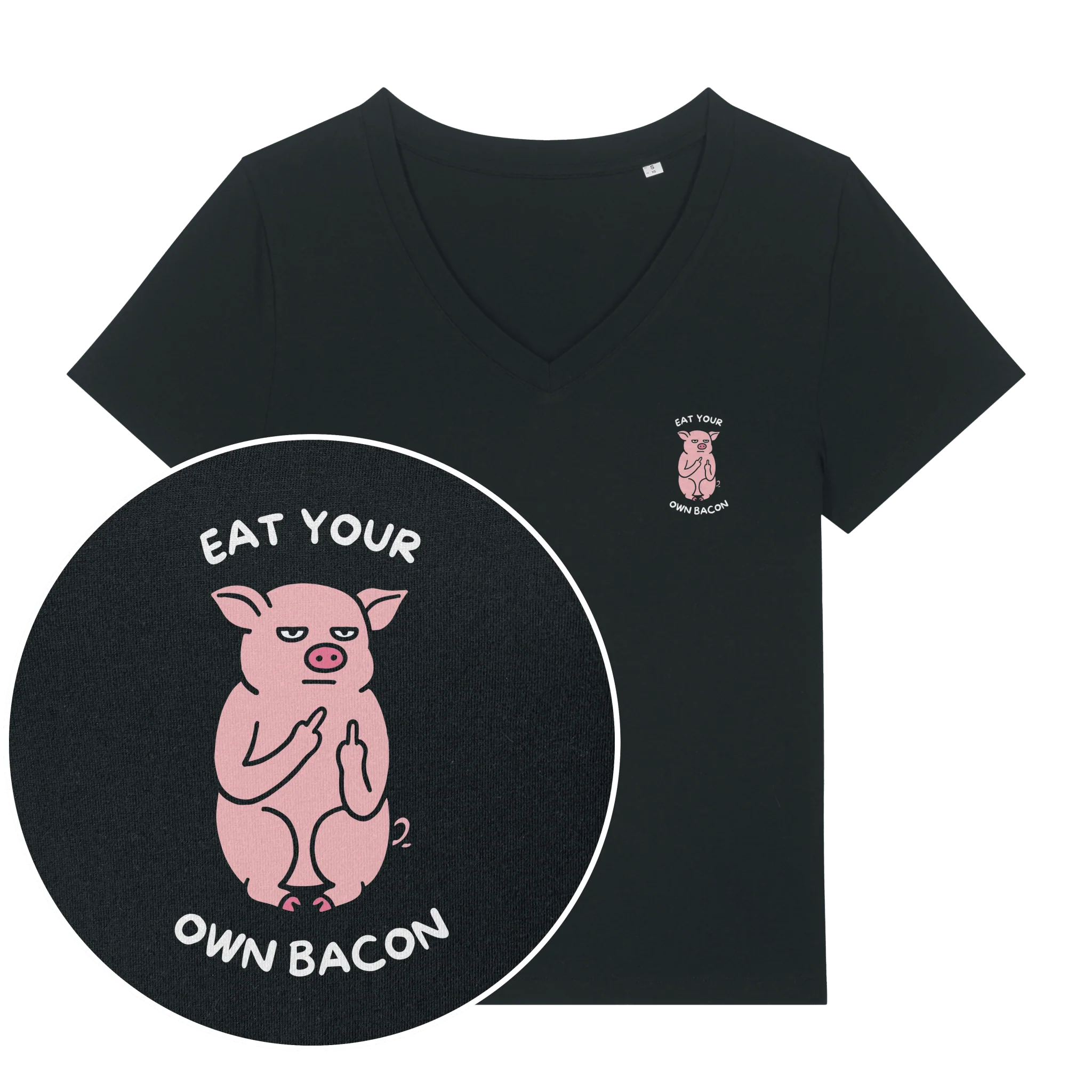 Eat Your Own Bacon Women's V Neck T-Shirt - Image 3