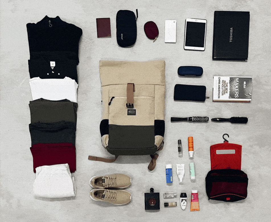 Everyday Hemp Rolltop Backpack in Full Black - Image 6
