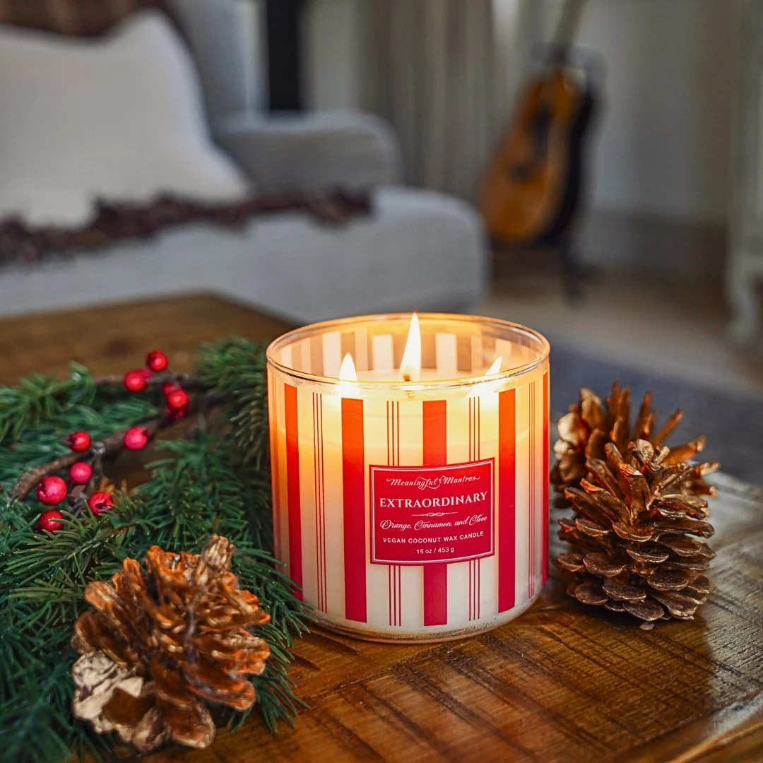 Festive 3-Wick Orange, Cinnamon, & Clove 16oz Candle - Image 4