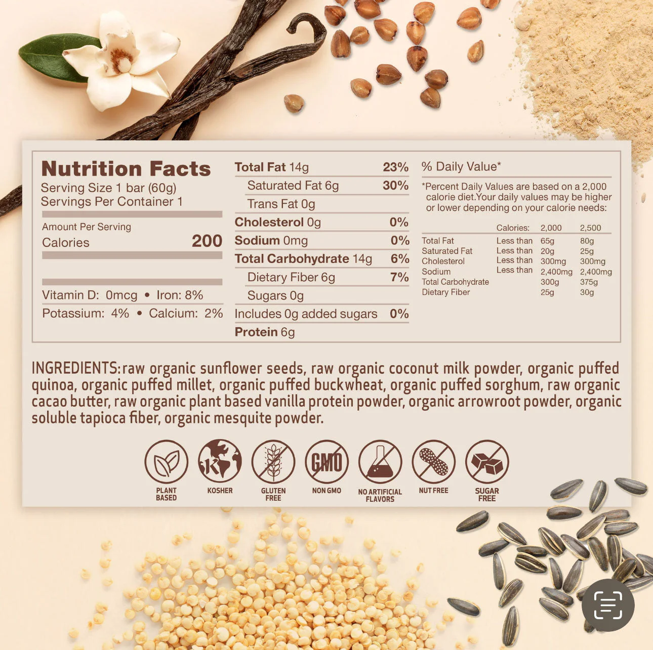 Fitness Sugar-Free Vegan Plant Based Vanilla Protein Nutritional Bars. Pack of 12 - Image 6