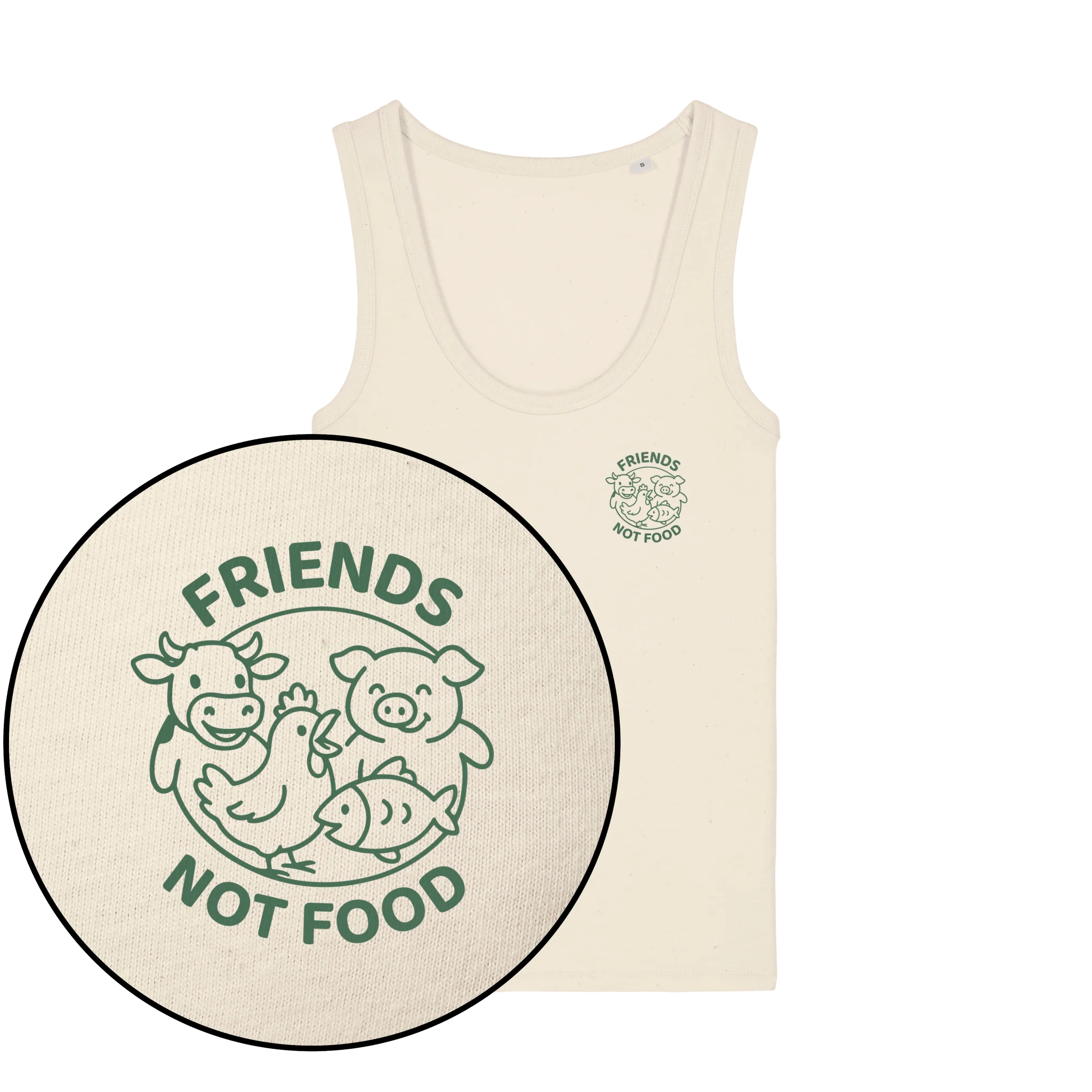 Friends Not Food Green Women's Tank Top