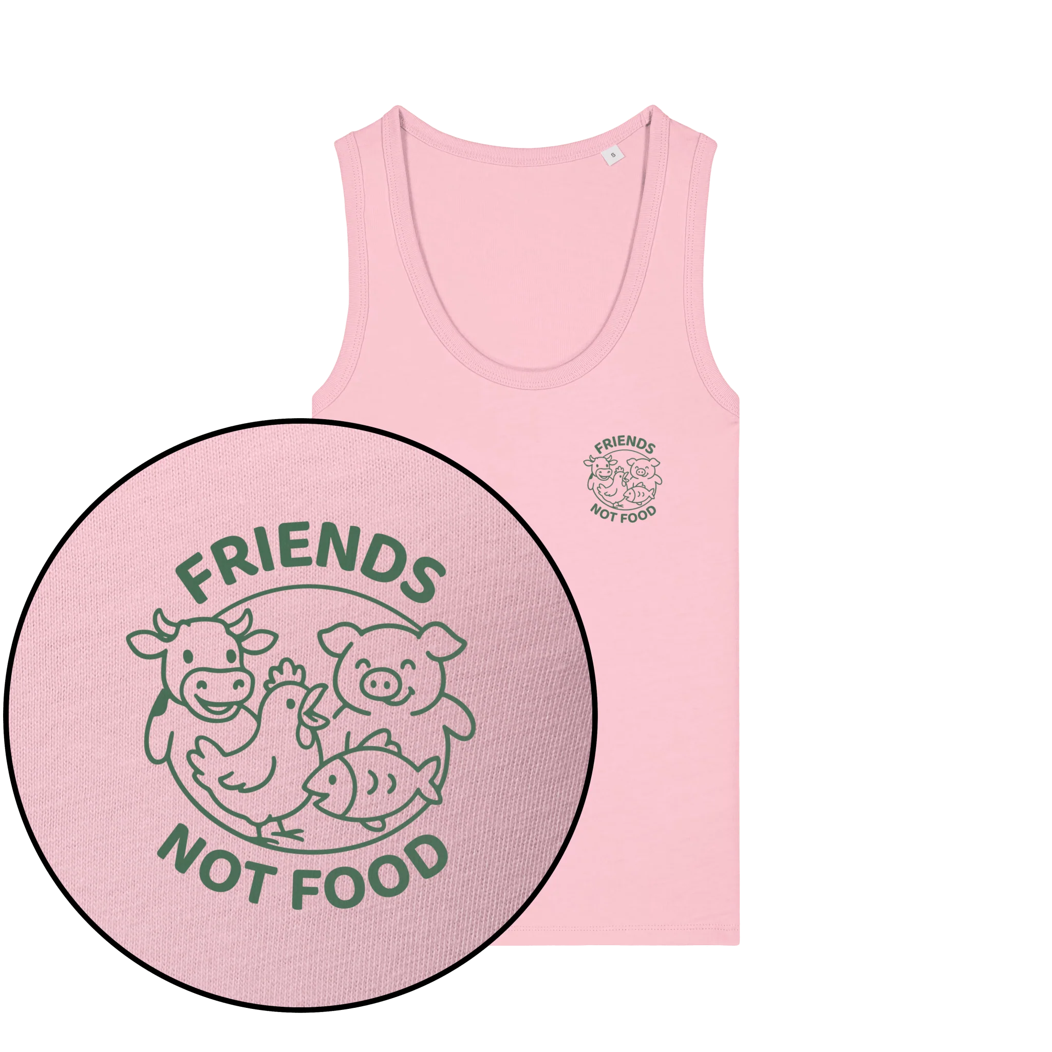 Friends Not Food Green Women's Tank Top - Image 3