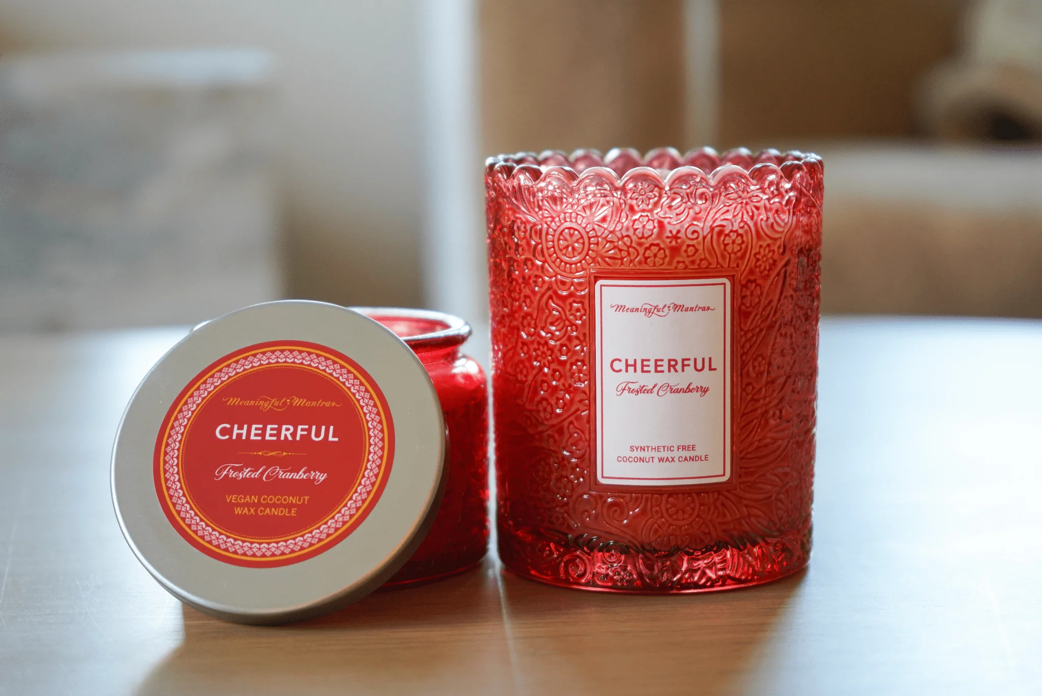 Frosted Cranberry Natural Candle 8oz Kaia Collection - Image 2