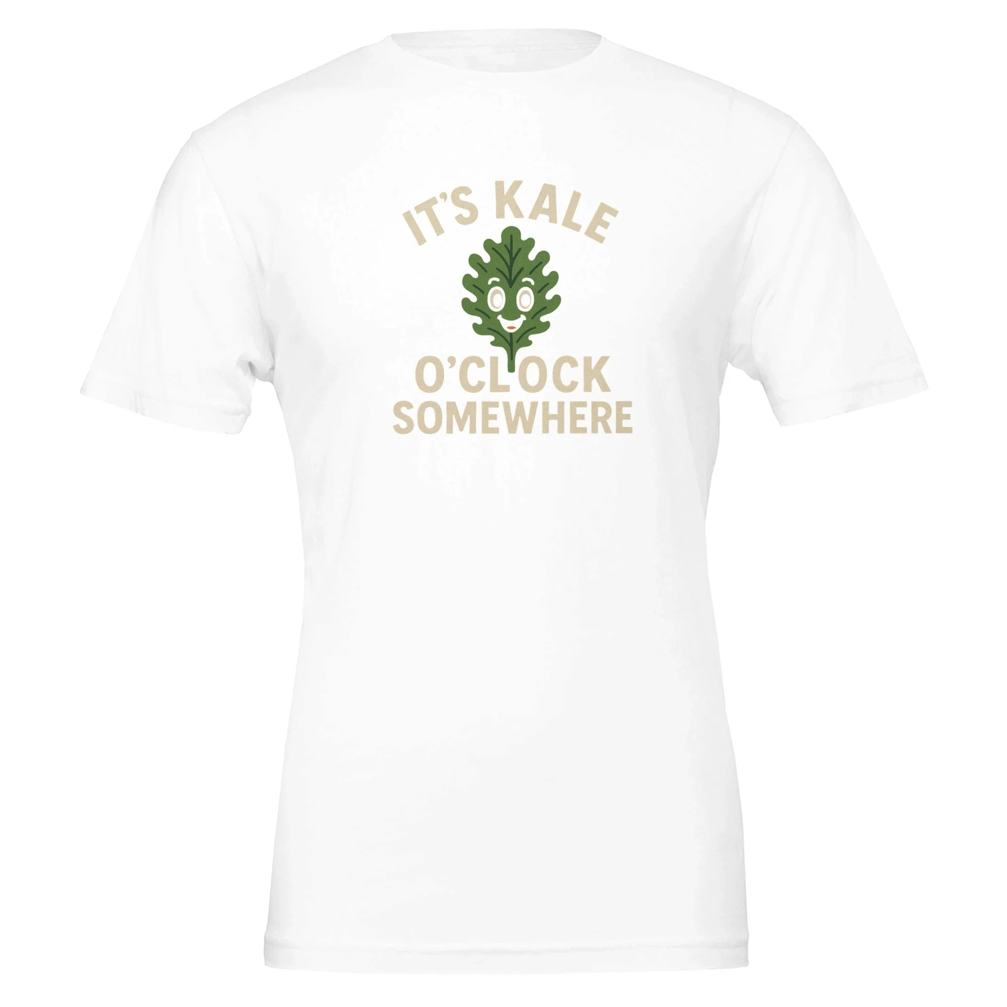 Funny Vegan Premium Tshirt - It's Kale O'clock (Light Colors) - Image 2