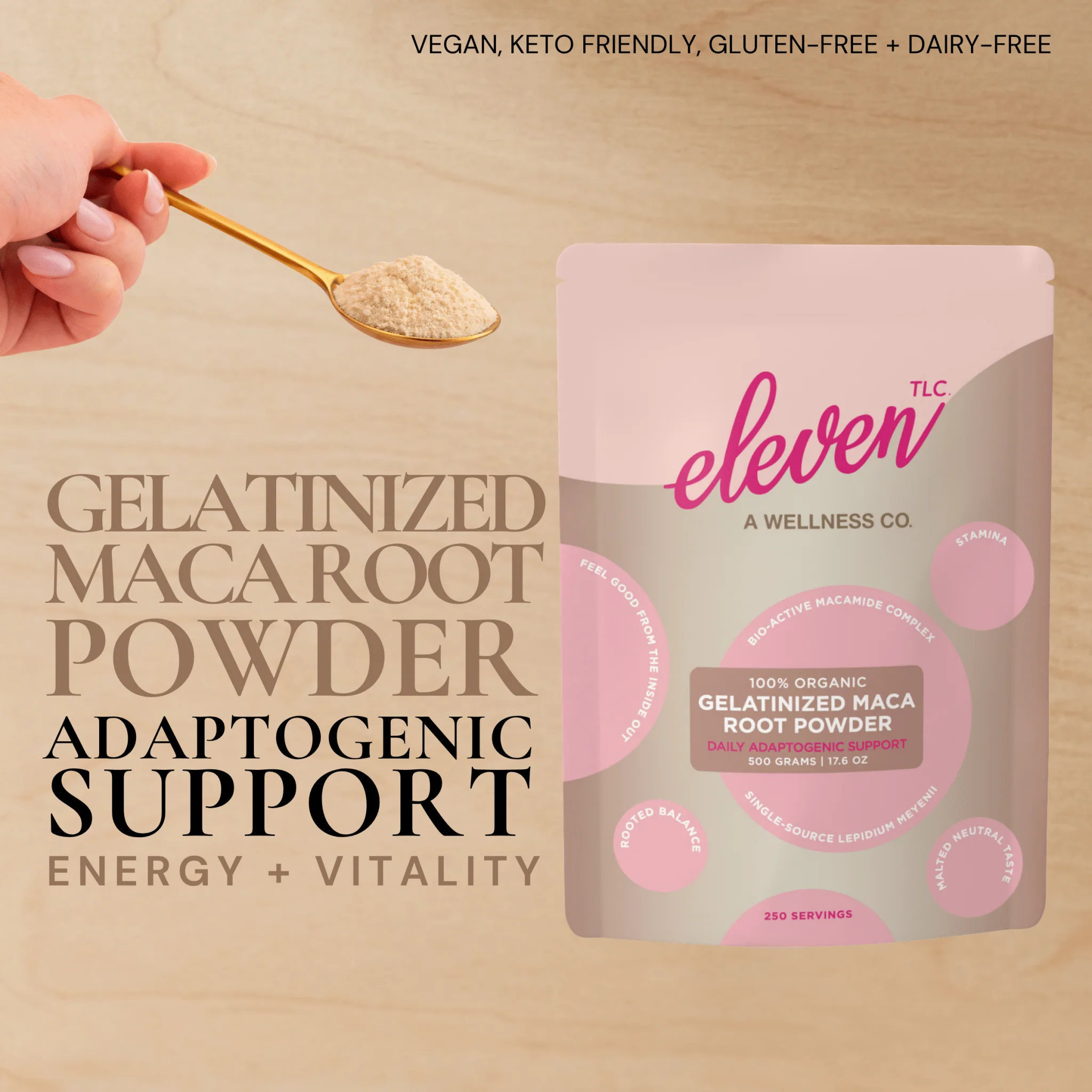 Gelatinized Organic Maca Root Powder 500g · Eleven TLC - Image 4