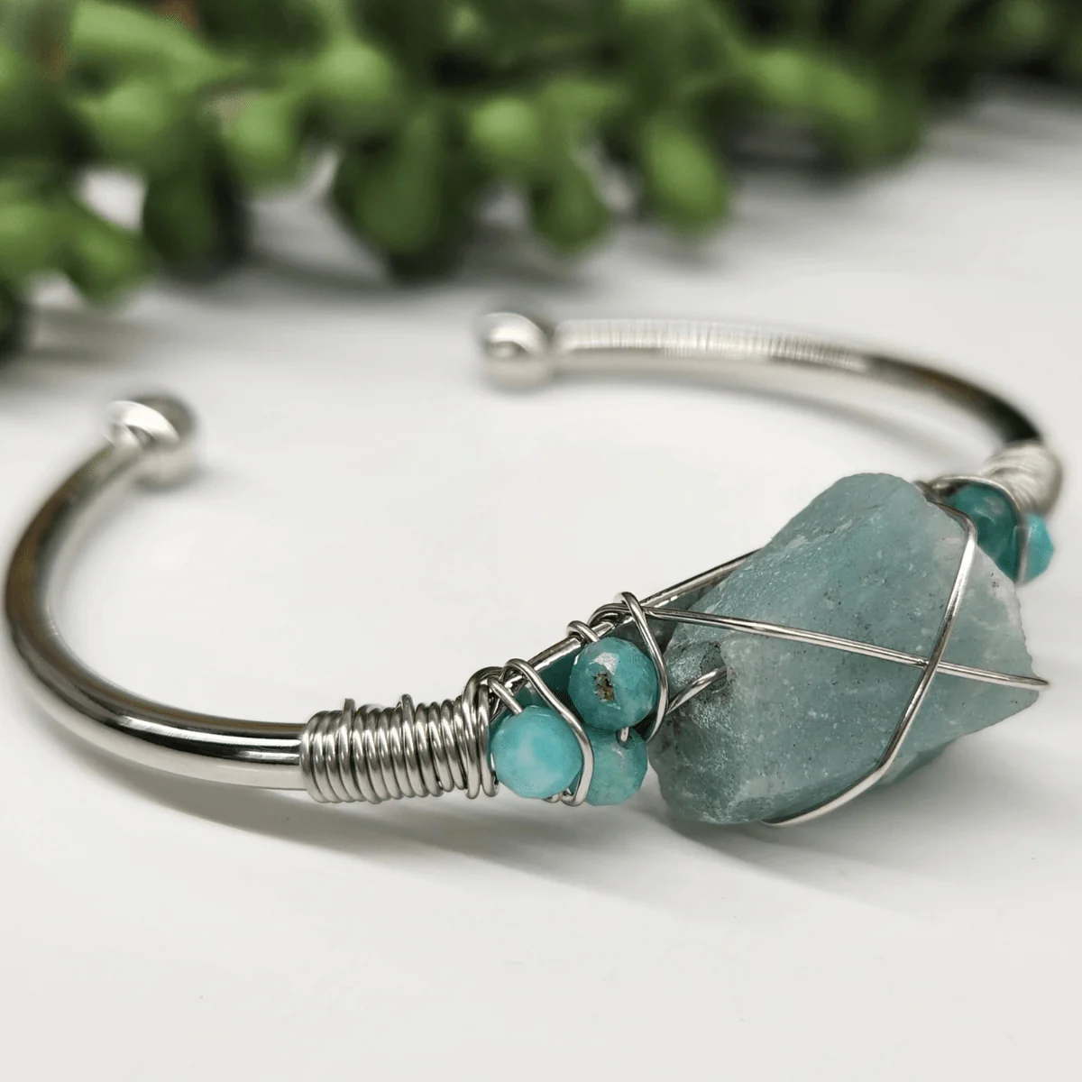 Gemstone Wire-Wrapped Bracelet - Image 3