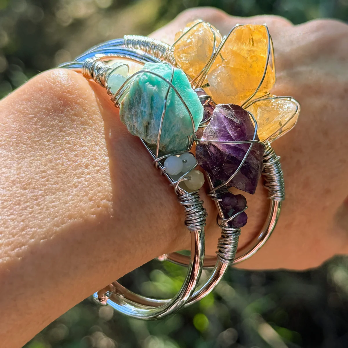 Gemstone Wire-Wrapped Bracelet - Image 95