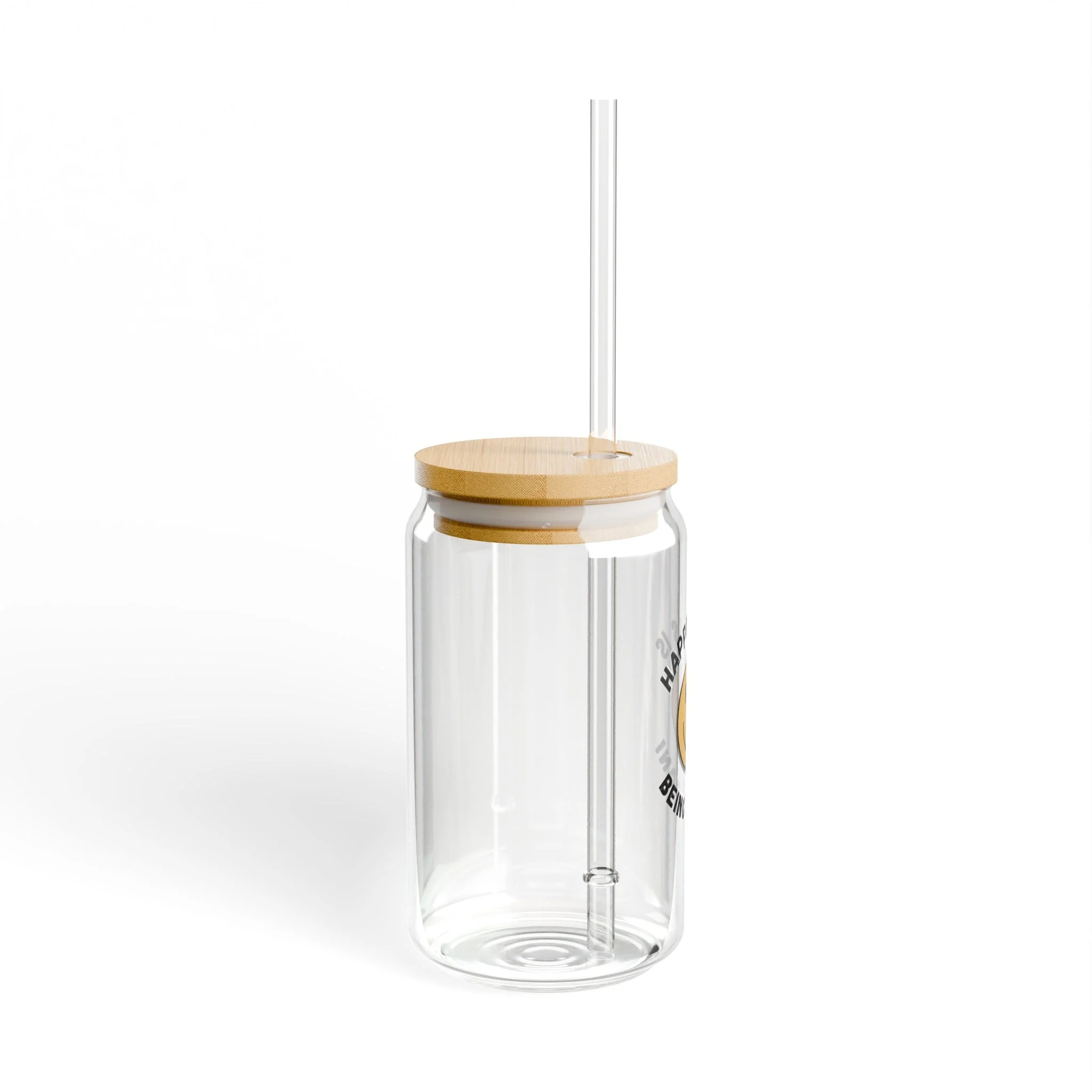 Happiness is Vegan - Jar Glass, 16oz - Image 2
