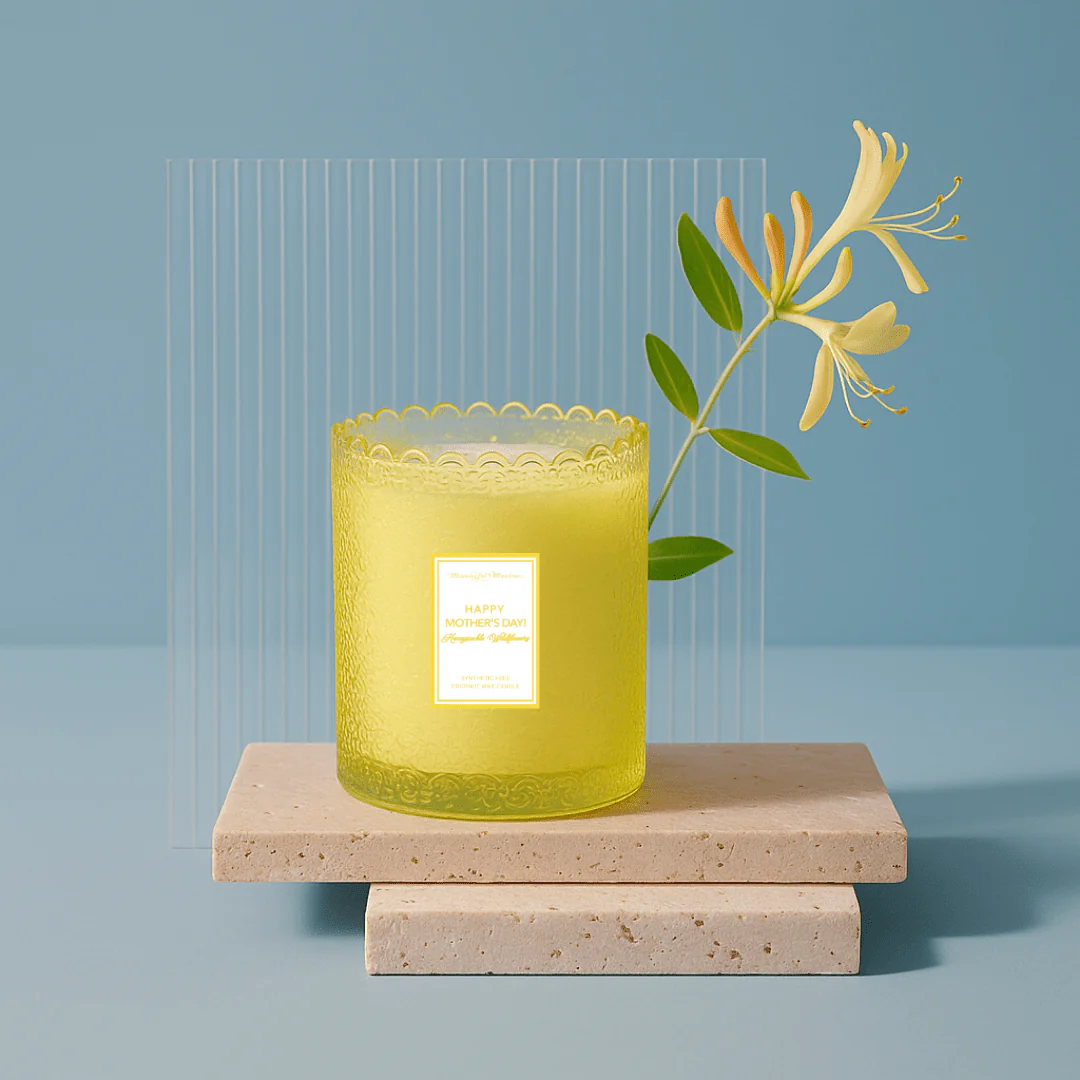 Happy Mother's Day! Honeysuckle Wildflowers Natural Candle 8oz Kaia Collection - Image 2