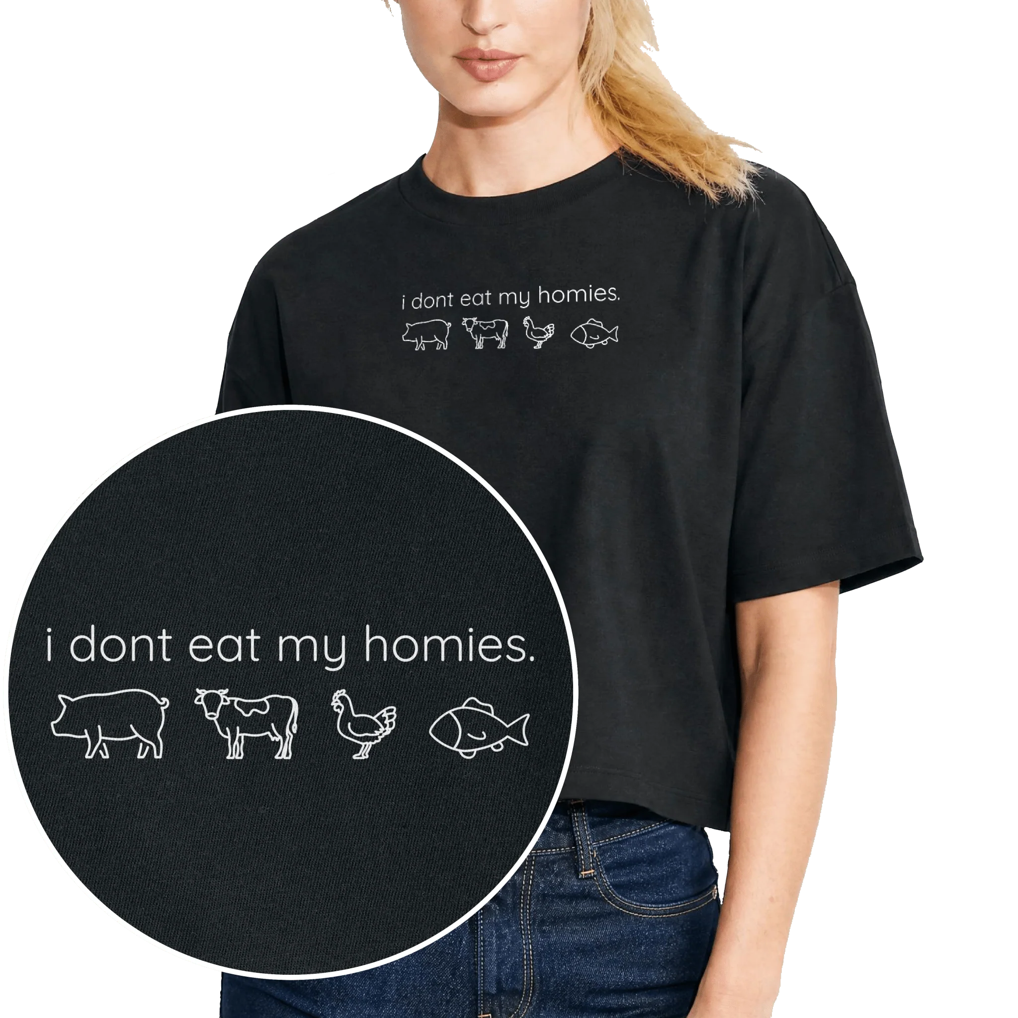 I Don't Eat My Homies Women's Boxy T-Shirt - Image 2
