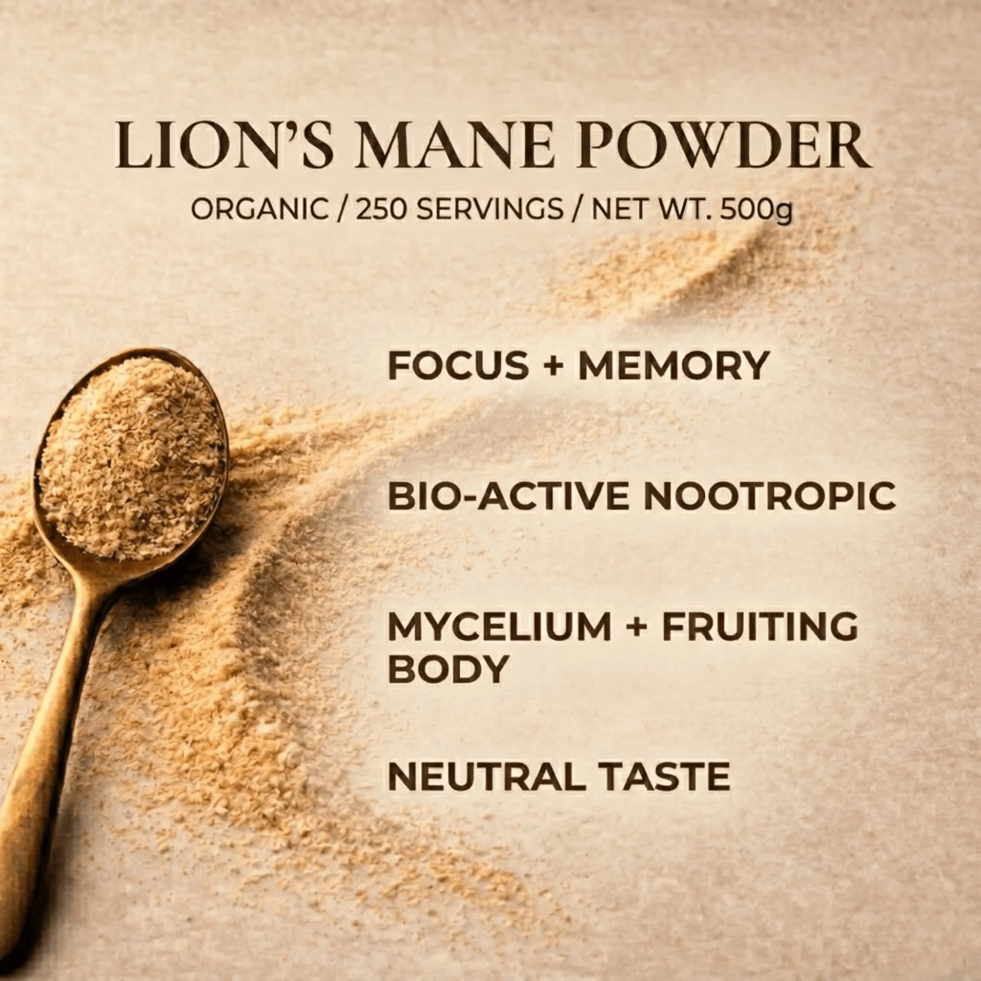 Organic Lion's Mane Mushroom Powder — Foodservice 500g | 250 Servings - Image 5