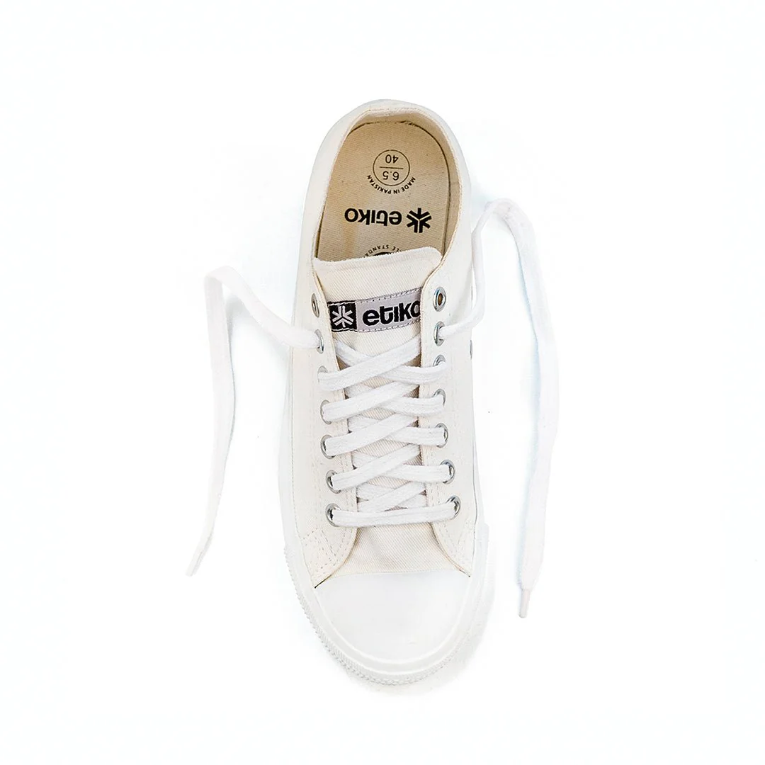 Low Cut Sneakers, All White CLEARANCE STOCK - Image 5