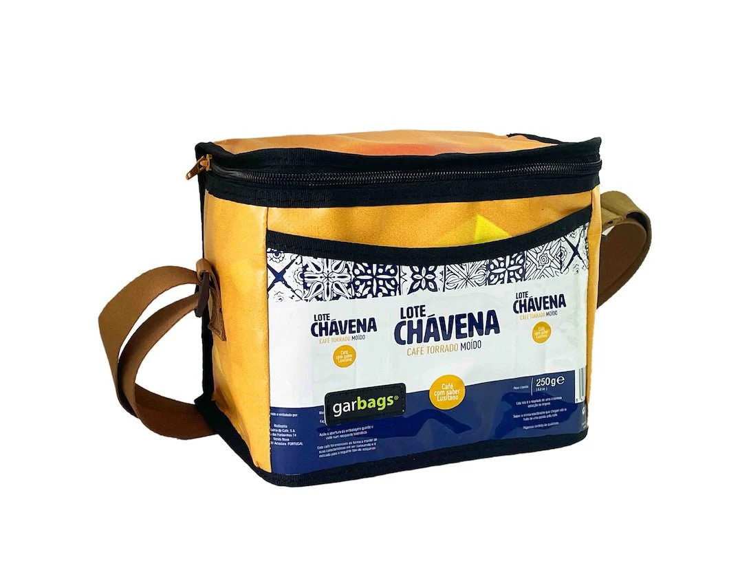 lunch bag coffee package tiles & yellow