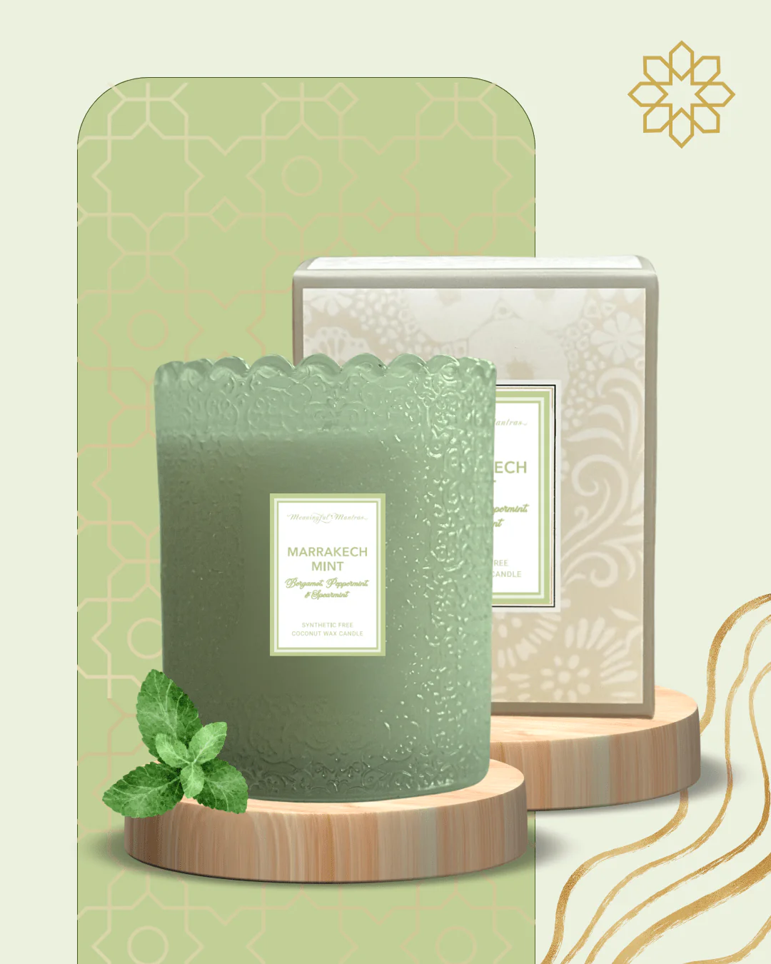 Marrakech Mint Natural Candle 8oz Kaia Collection - Image 4