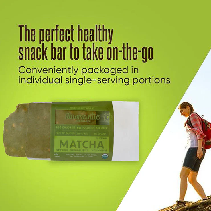 Matcha Vegan Plant Based Protein nutritional Bars. Pack of 12 - Image 6