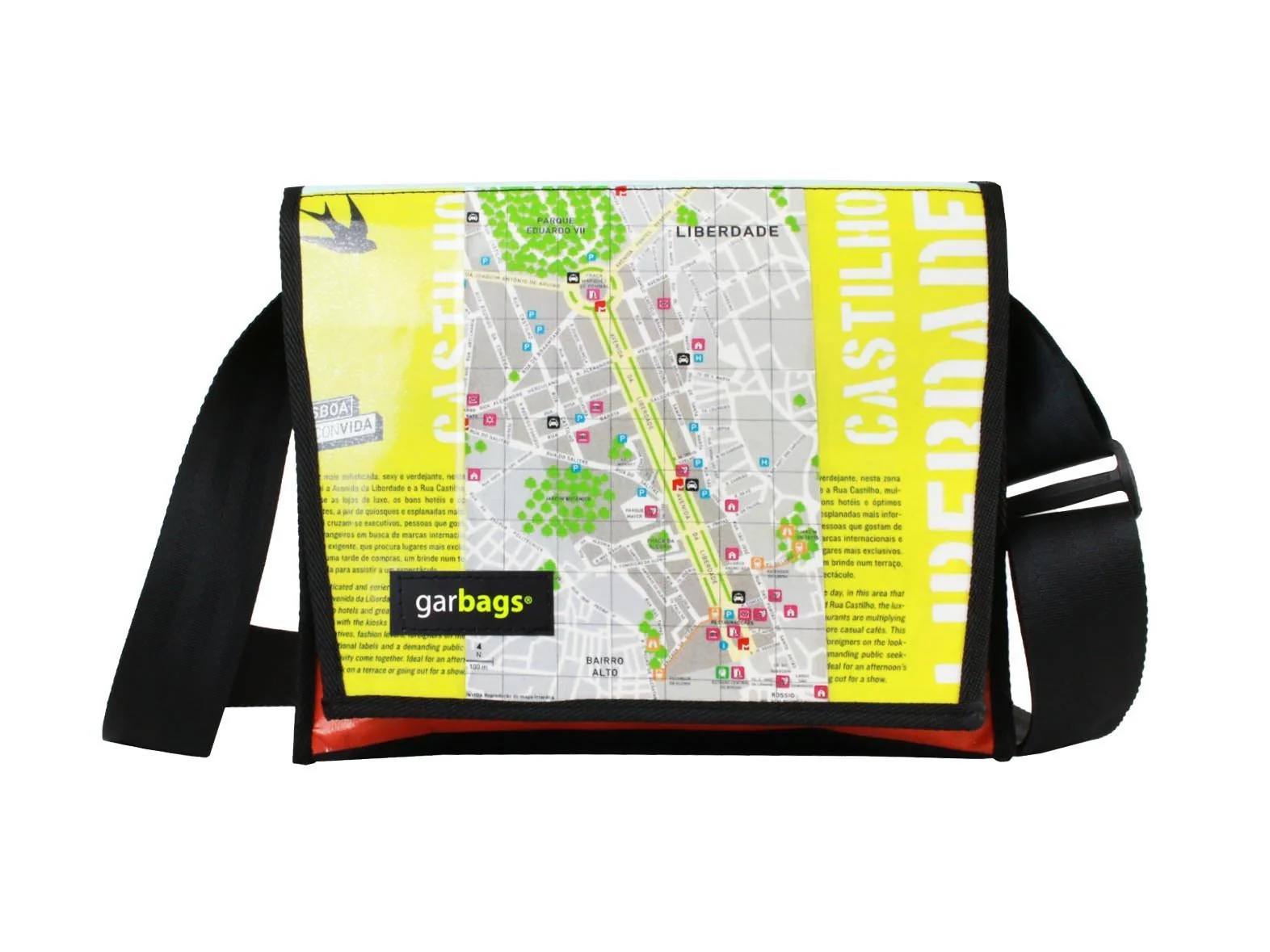 messenger bag M banner *lisbon exclusive* map green