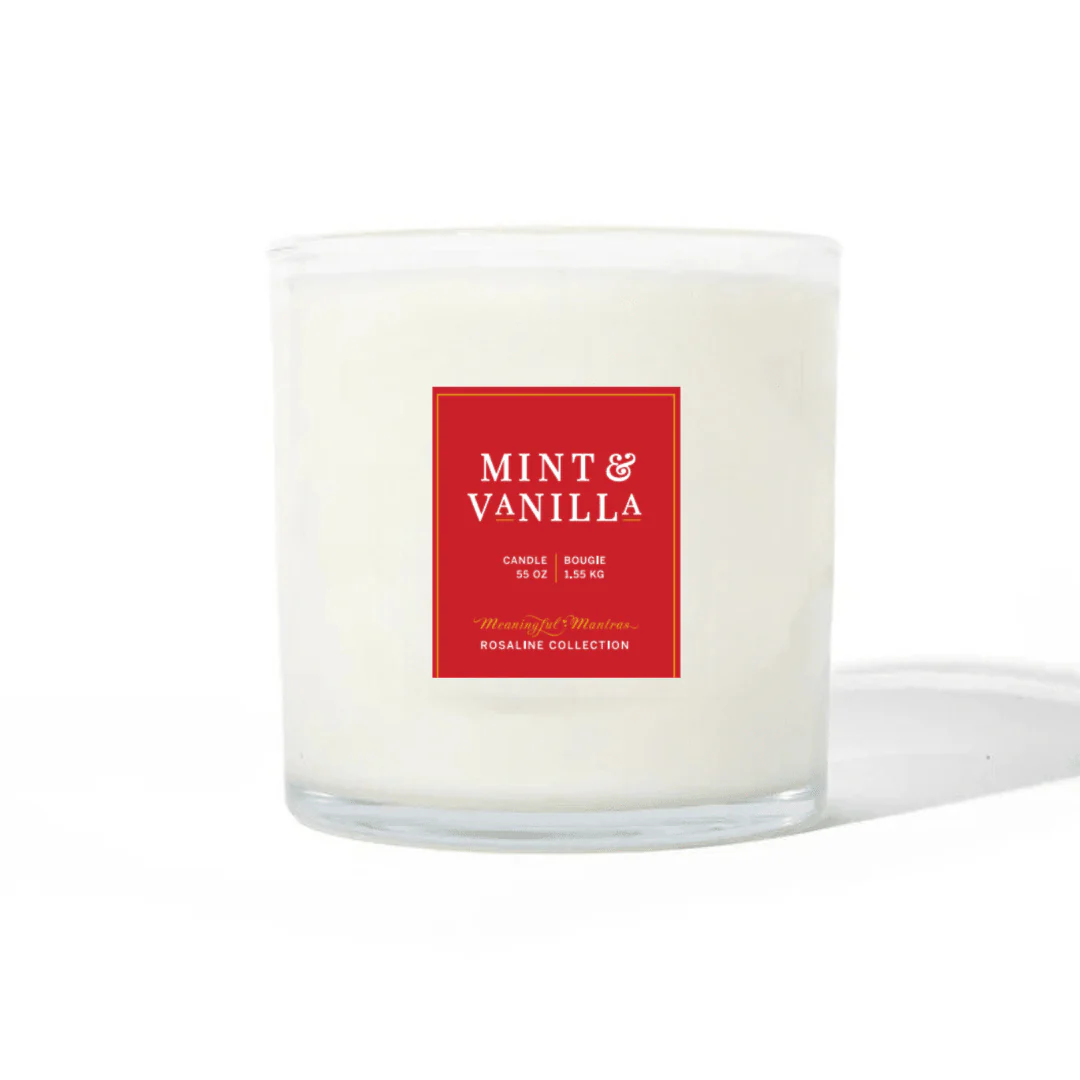 Mint & Vanilla Natural Candle 55oz Rosaline Collection - Image 2