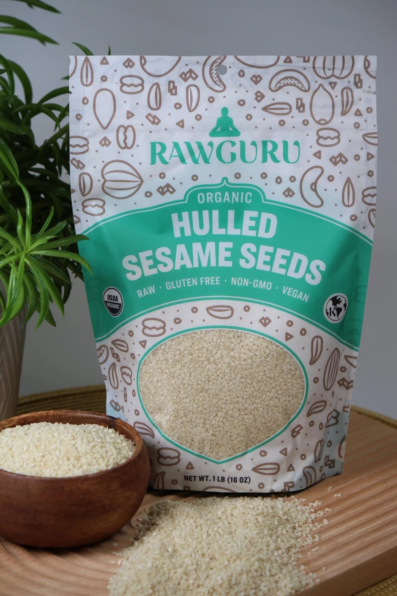RawGuru Organic Hulled Sesame Seeds - 16 oz - Image 4