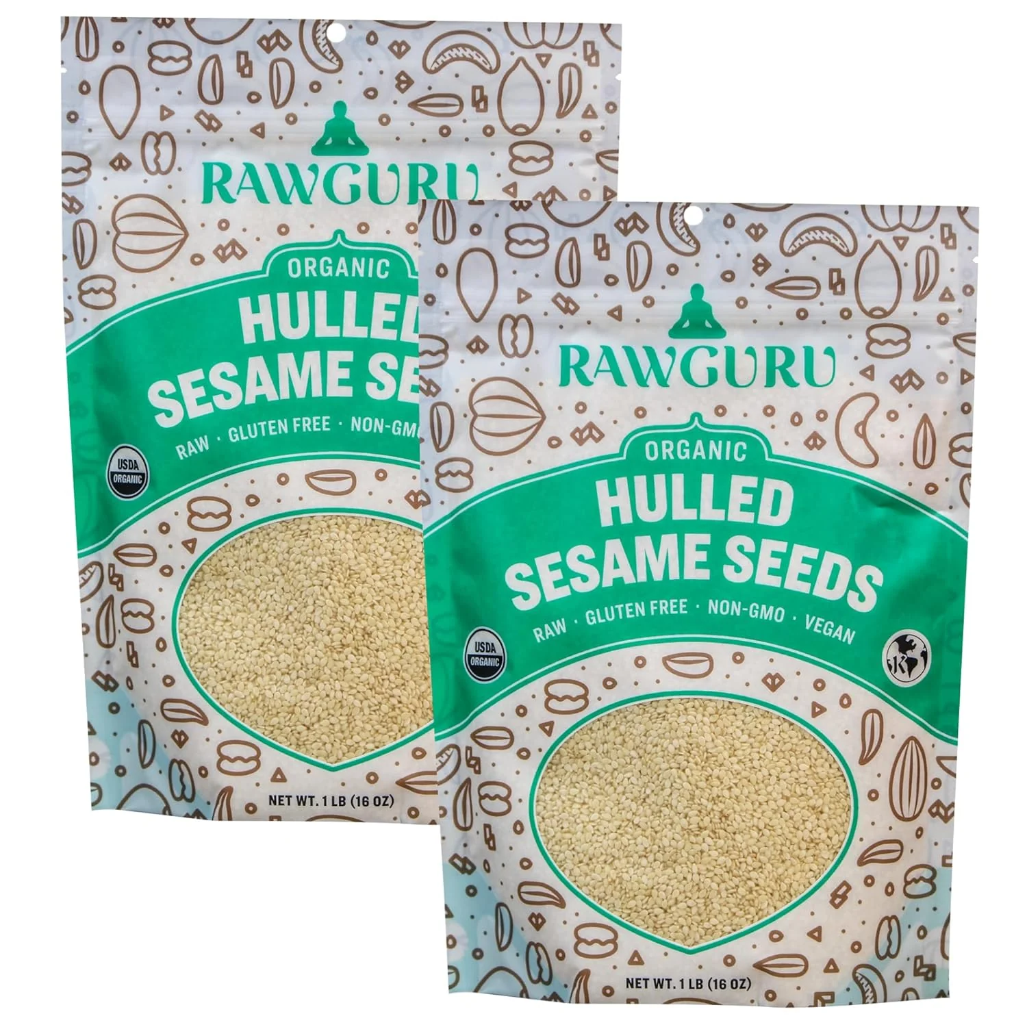 RawGuru Organic Hulled Sesame Seeds - 16 oz - Image 5