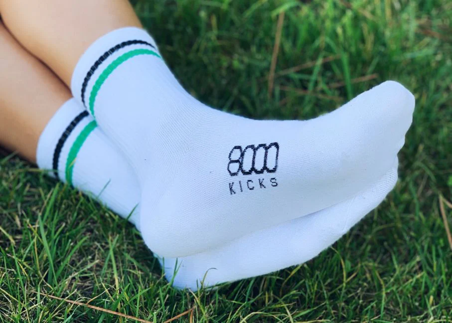 Striped Hemp Socks in White - Image 5