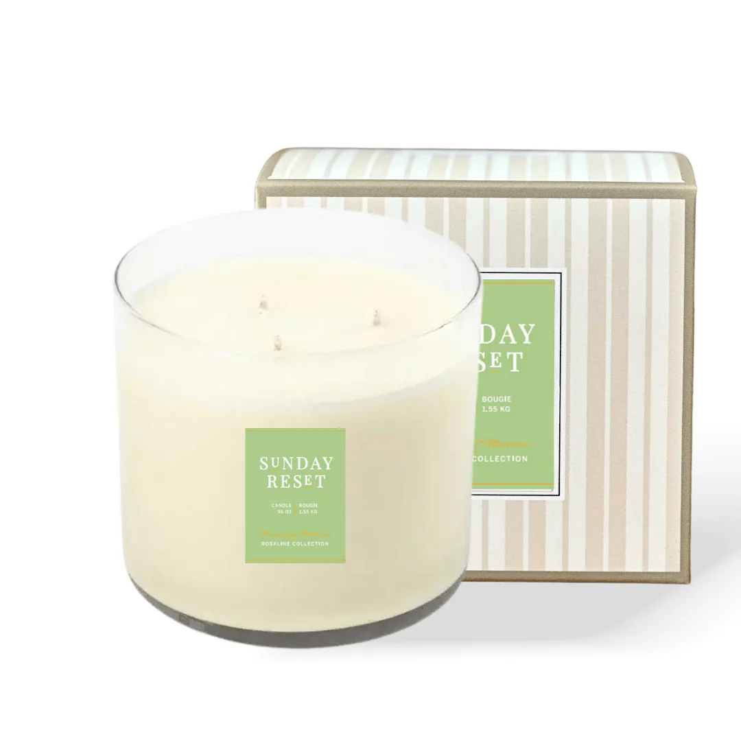 Sunday Reset Fresh Linen Natural 3-Wick Candle