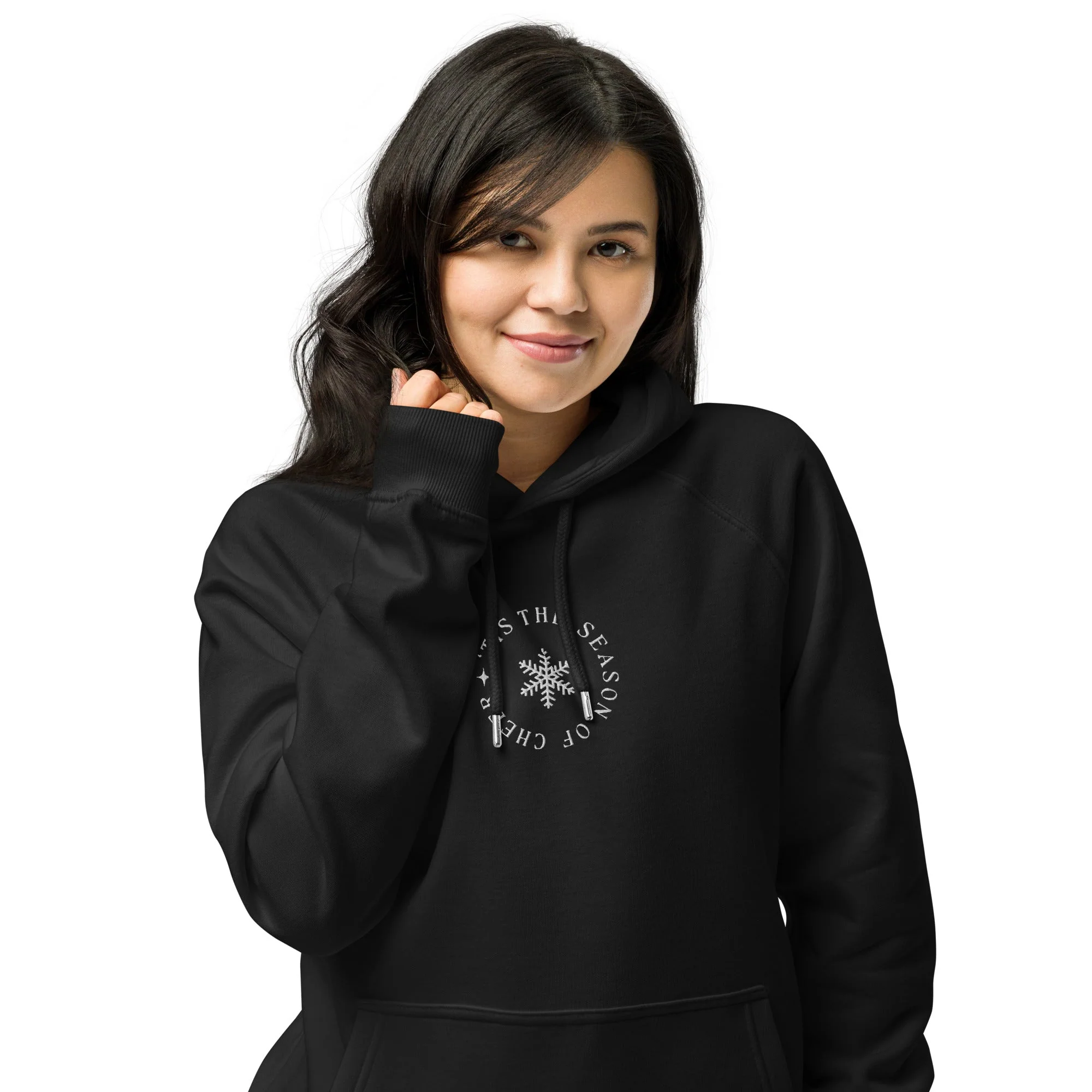 'Tis the Season Embroidered 100% Organic Cotton Hoodie - Image 4