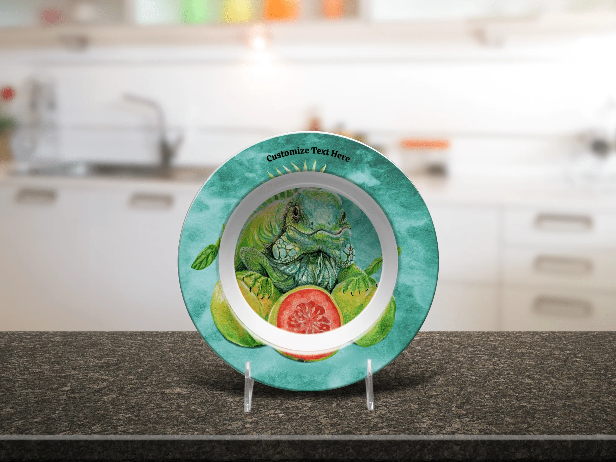 Tropical Iguana Plate & Bowl - Image 8
