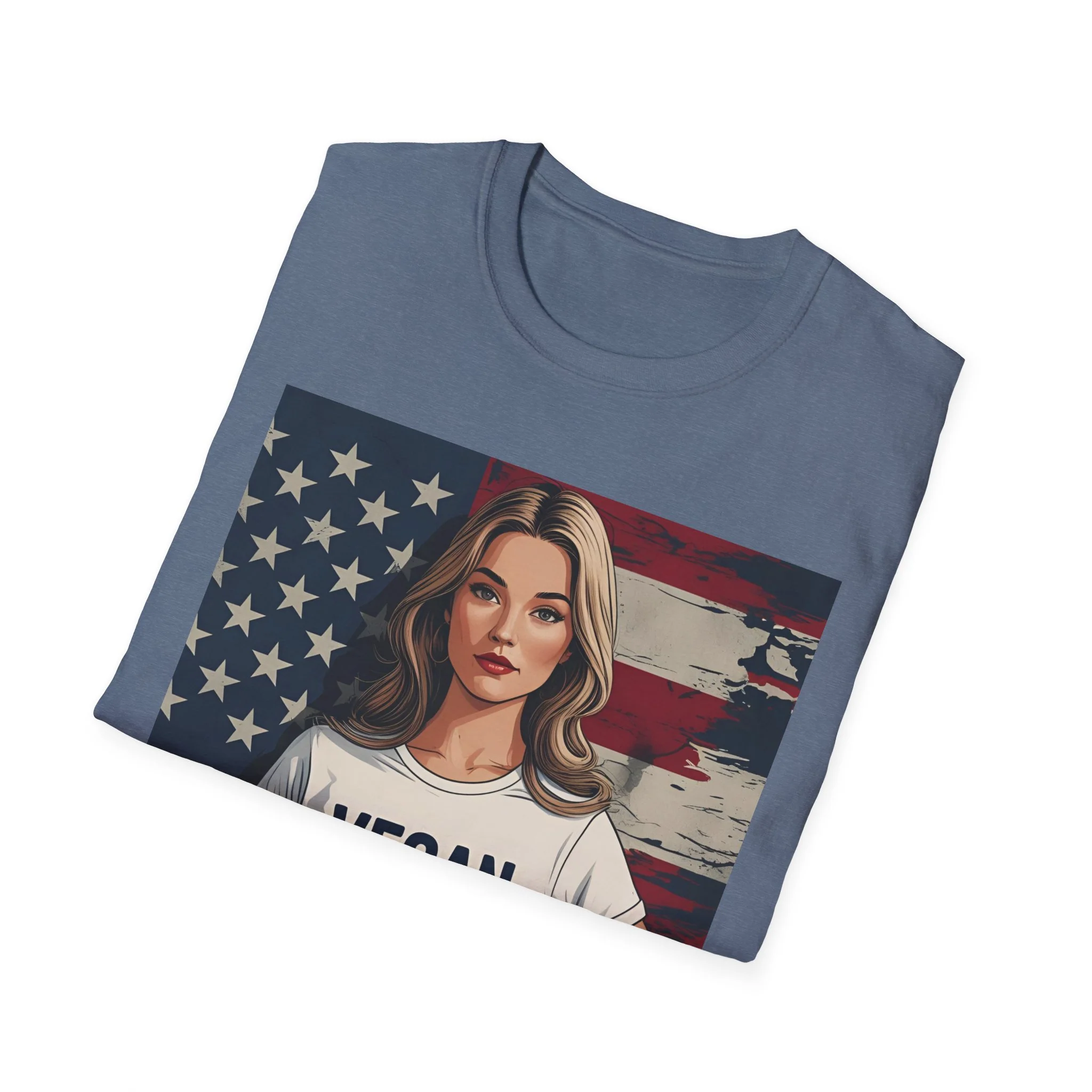 Vegan America T-Shirt | UnisexSoftstyle Tee, Eco-Friendly Fashion, Gift for Vegans, Independence Day Outfit, Casual Wear - Image 38
