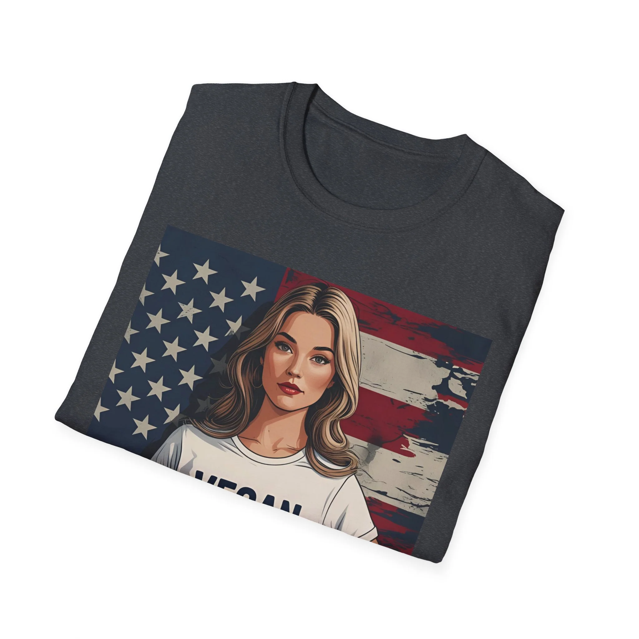 Vegan America T-Shirt | UnisexSoftstyle Tee, Eco-Friendly Fashion, Gift for Vegans, Independence Day Outfit, Casual Wear - Image 44