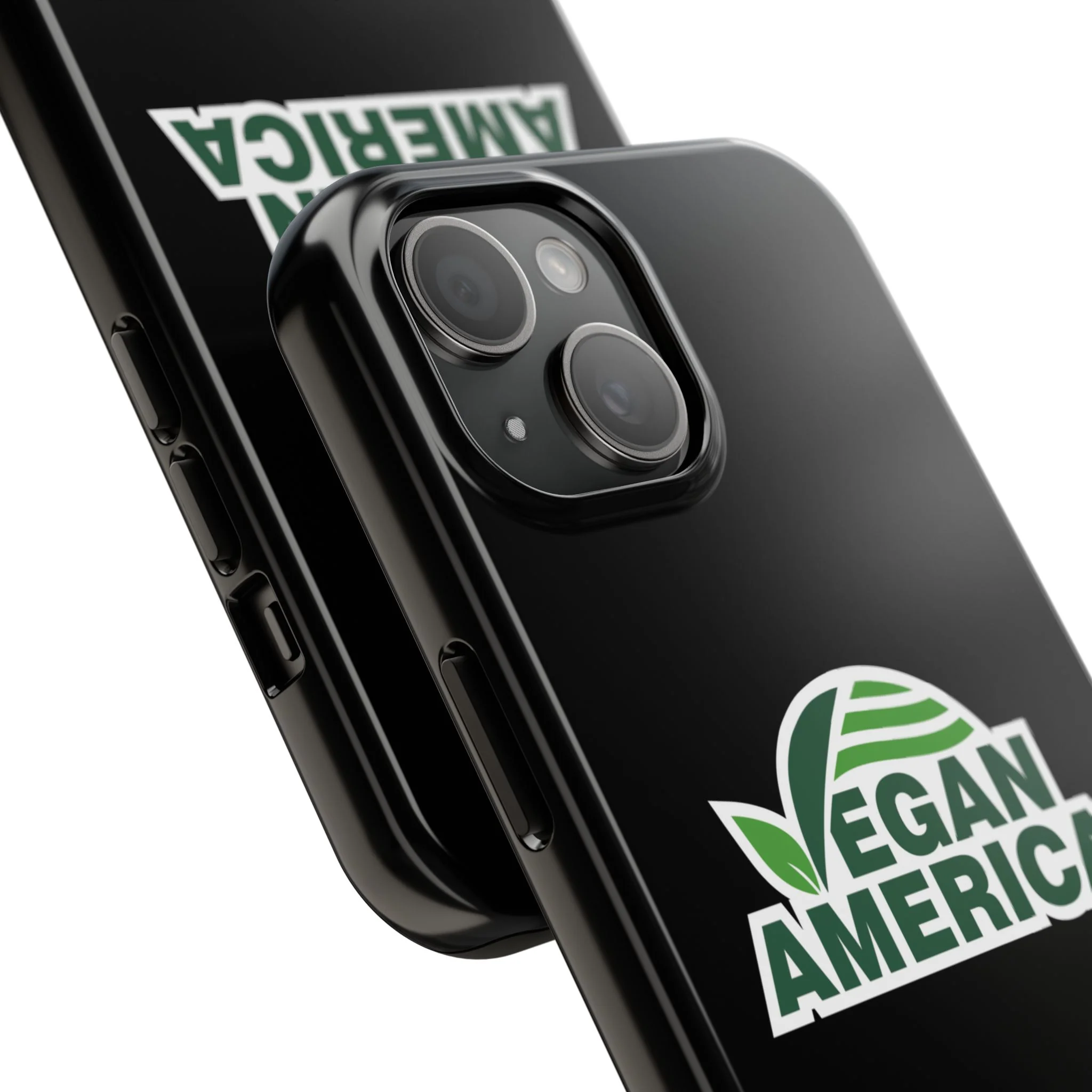 Vegan America Tough Phone Case — Green Leaf Vegan Pride Protective Cover - Image 70