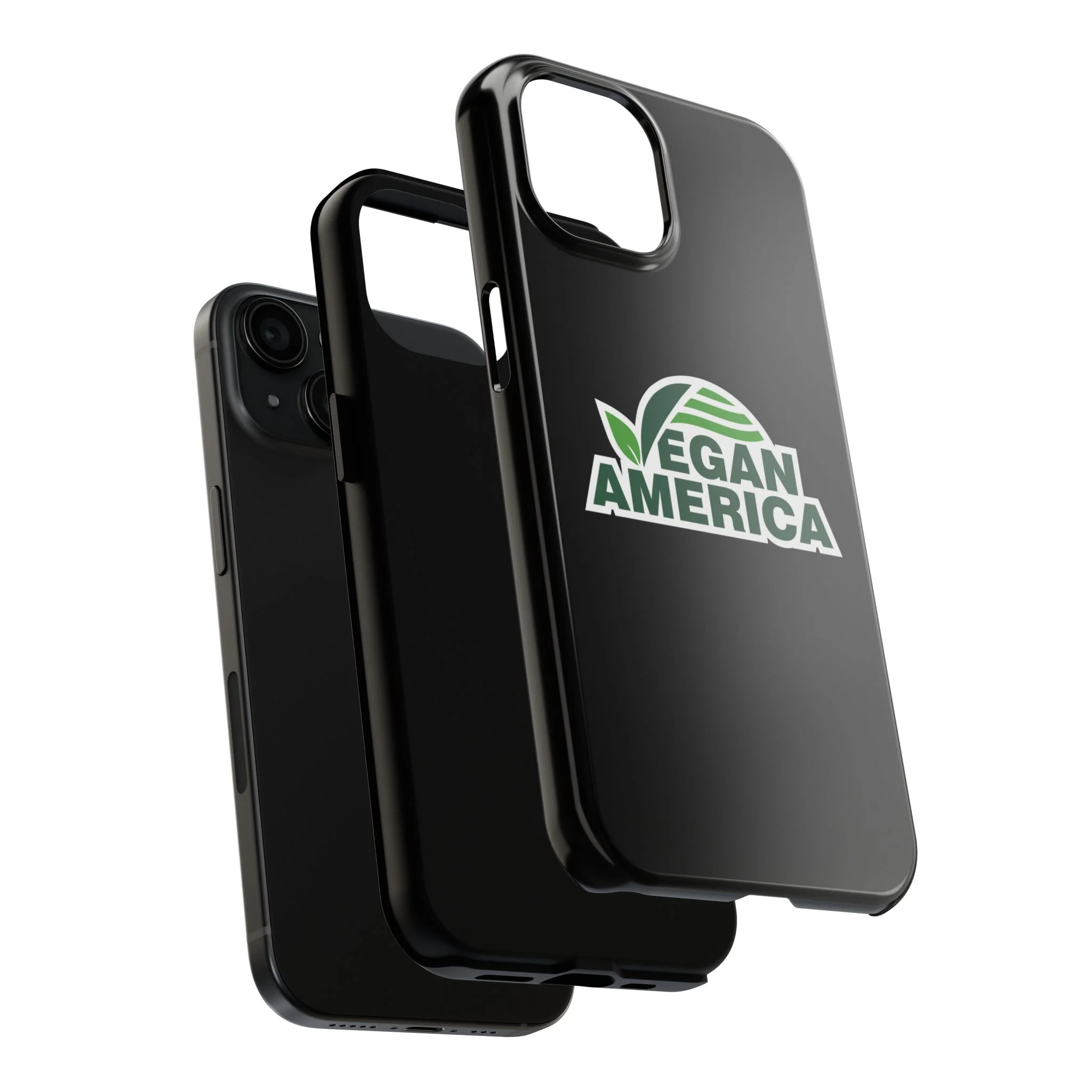 Vegan America Tough Phone Case — Green Leaf Vegan Pride Protective Cover - Image 72