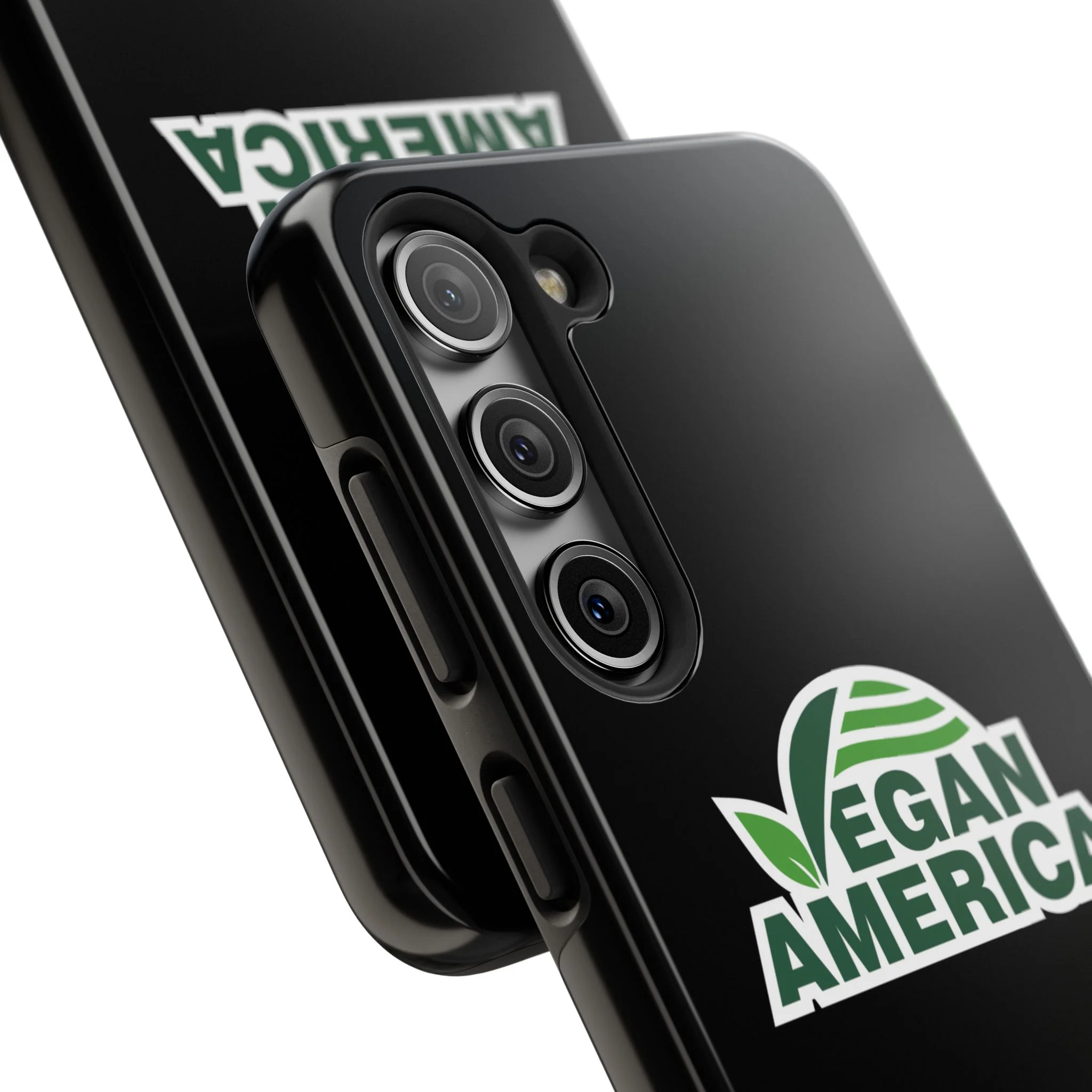 Vegan America Tough Phone Case — Green Leaf Vegan Pride Protective Cover - Image 85