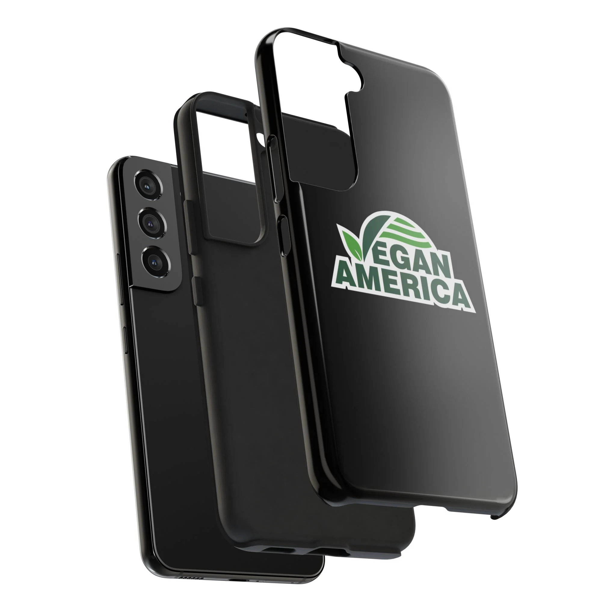 Vegan America Tough Phone Case — Green Leaf Vegan Pride Protective Cover - Image 90