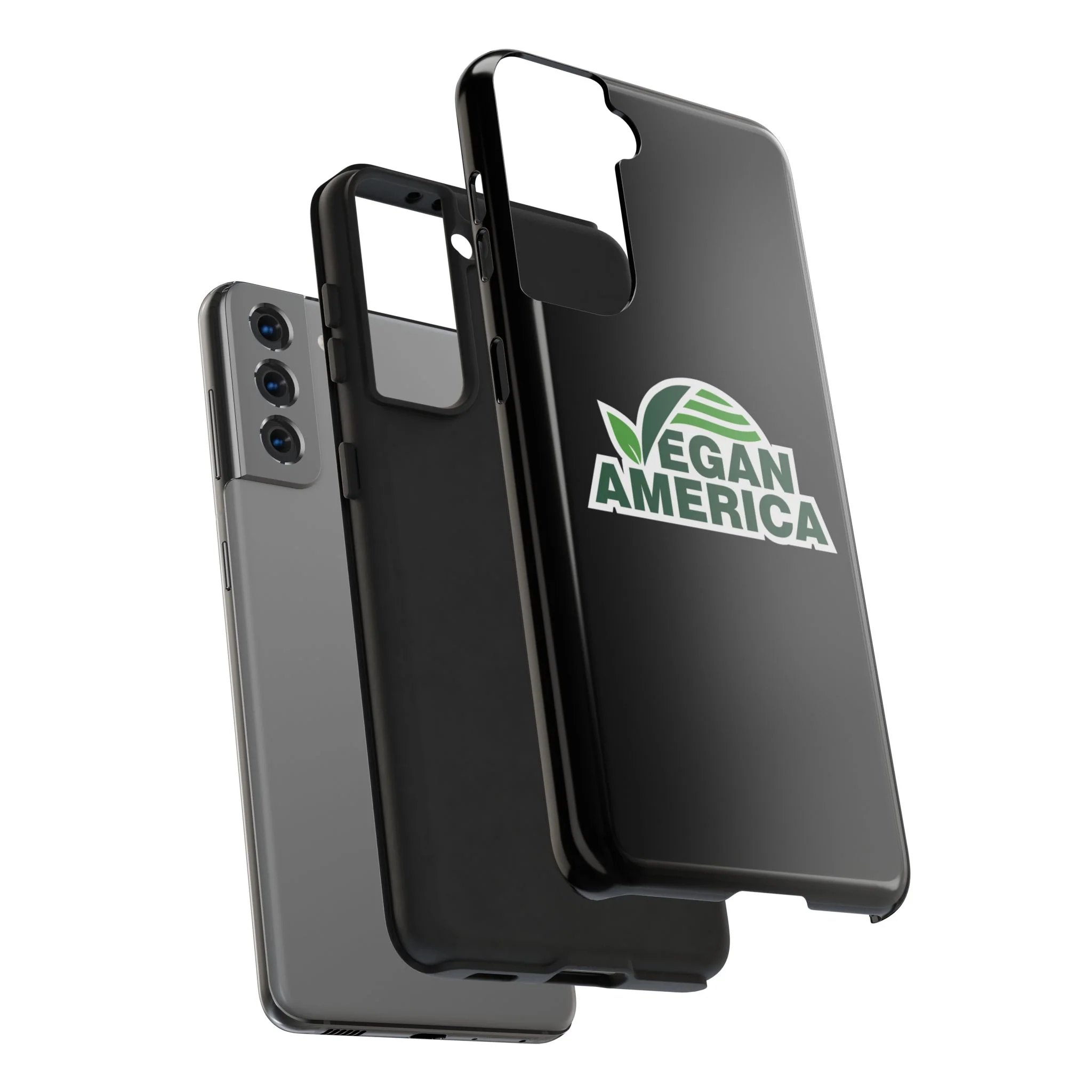 Vegan America Tough Phone Case — Green Leaf Vegan Pride Protective Cover - Image 93