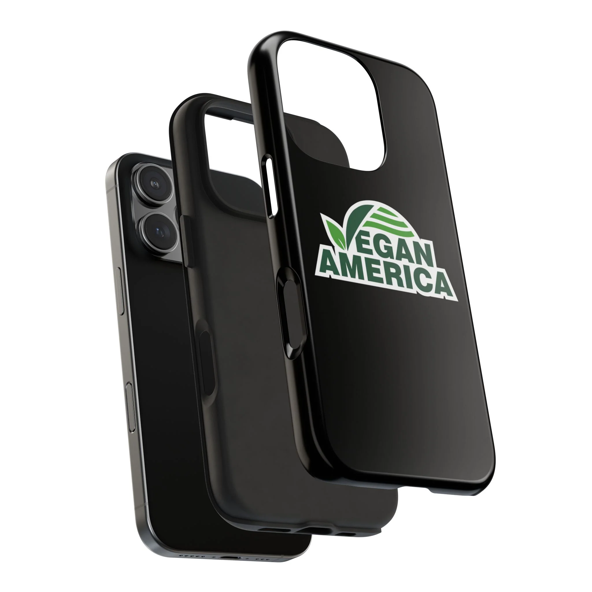 Vegan America Tough Phone Case — Green Leaf Vegan Pride Protective Cover - Image 95
