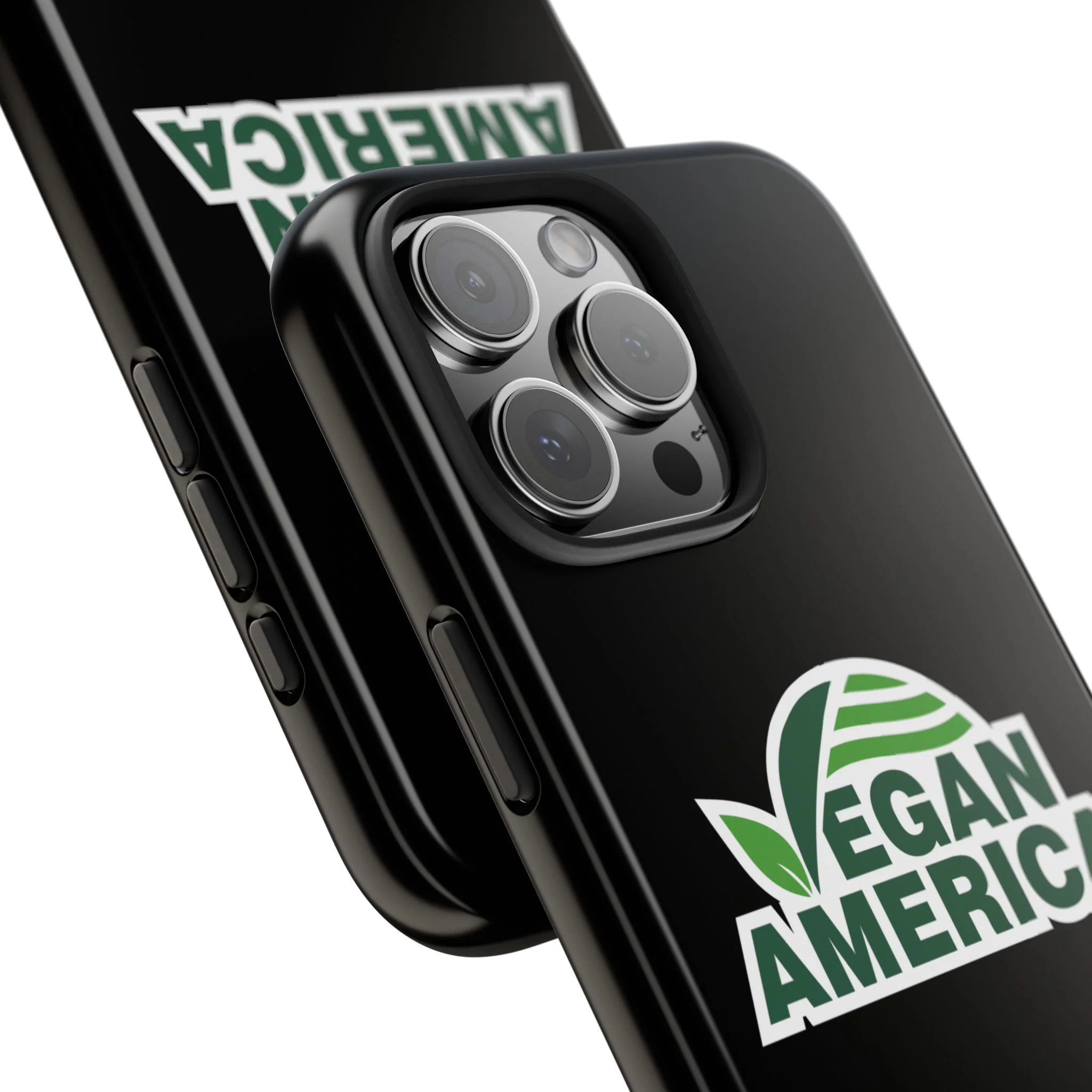 Vegan America Tough Phone Case — Green Leaf Vegan Pride Protective Cover - Image 96