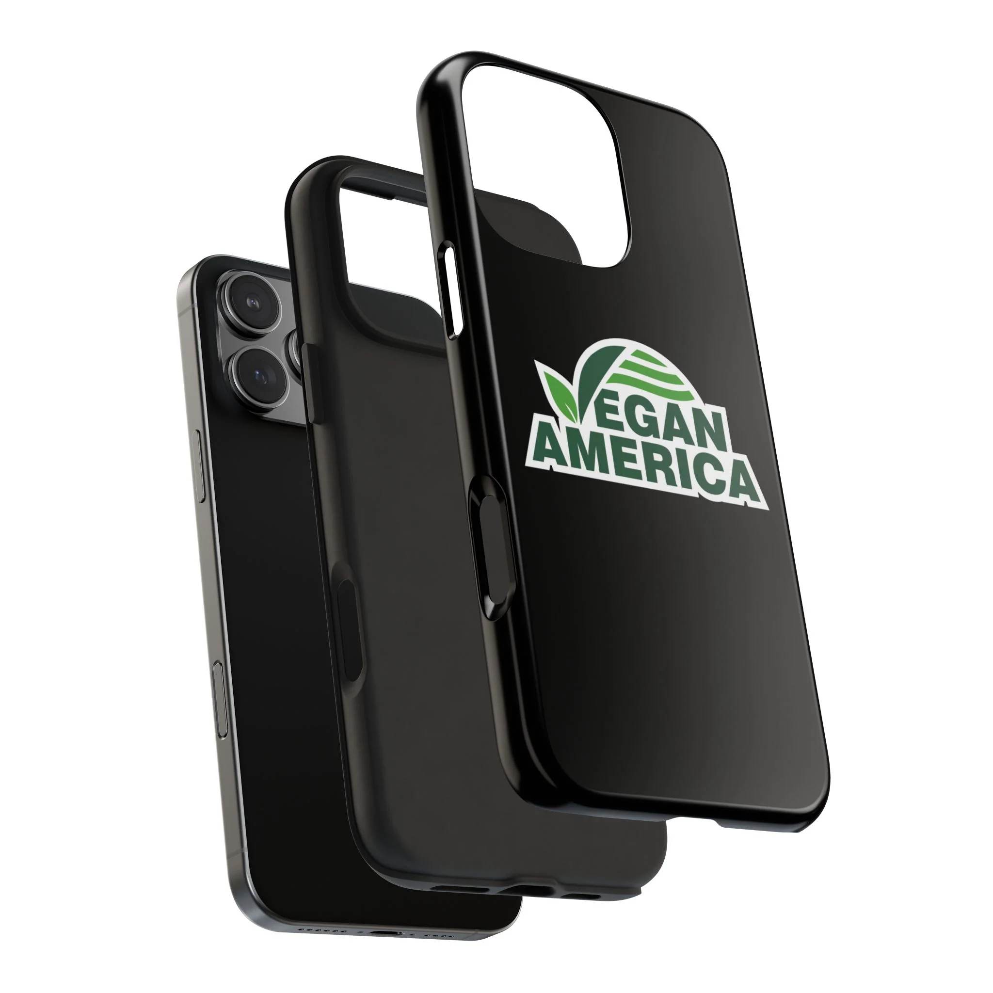 Vegan America Tough Phone Case — Green Leaf Vegan Pride Protective Cover - Image 97