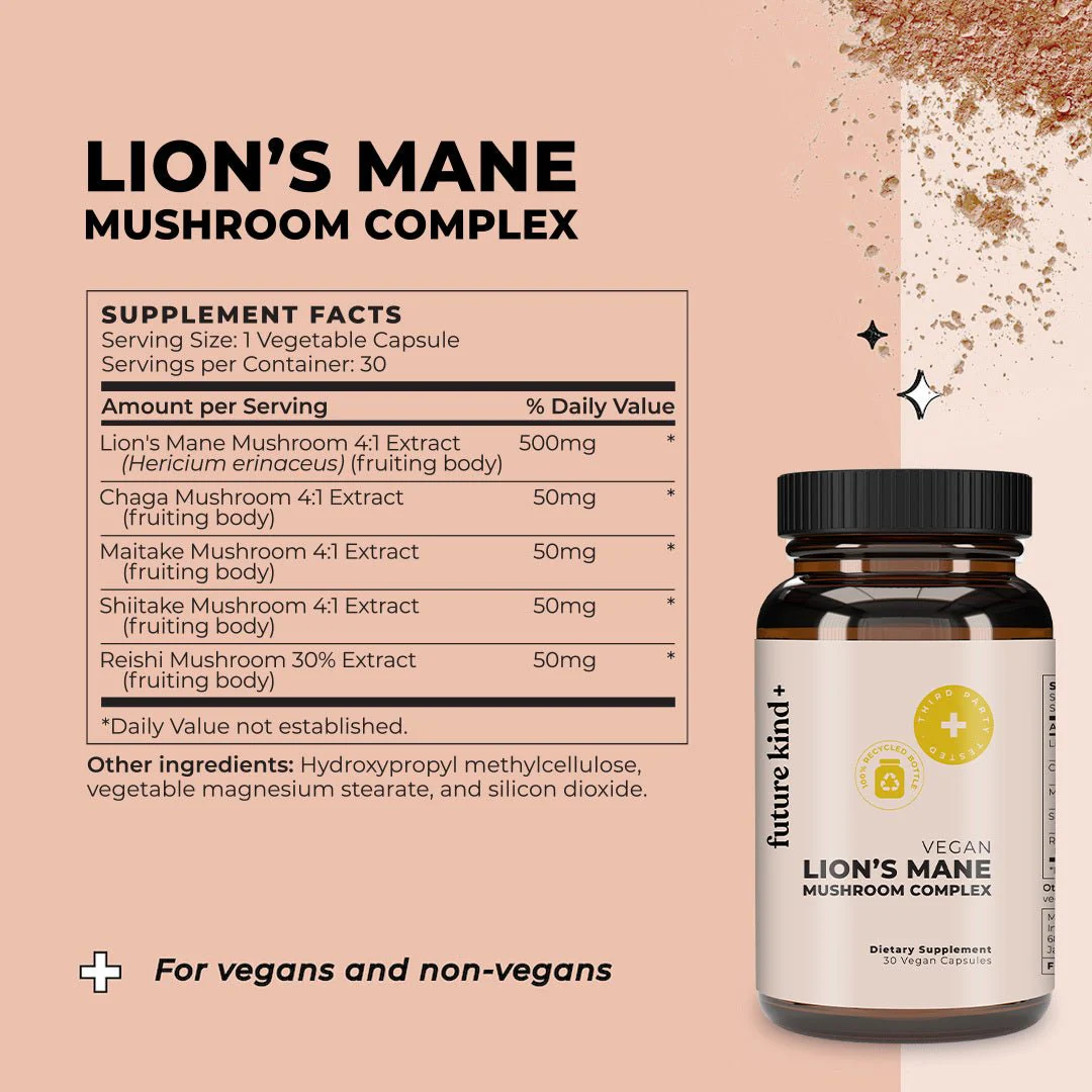 Vegan Lion's Mane Mushroom Complex Supplement - Image 2