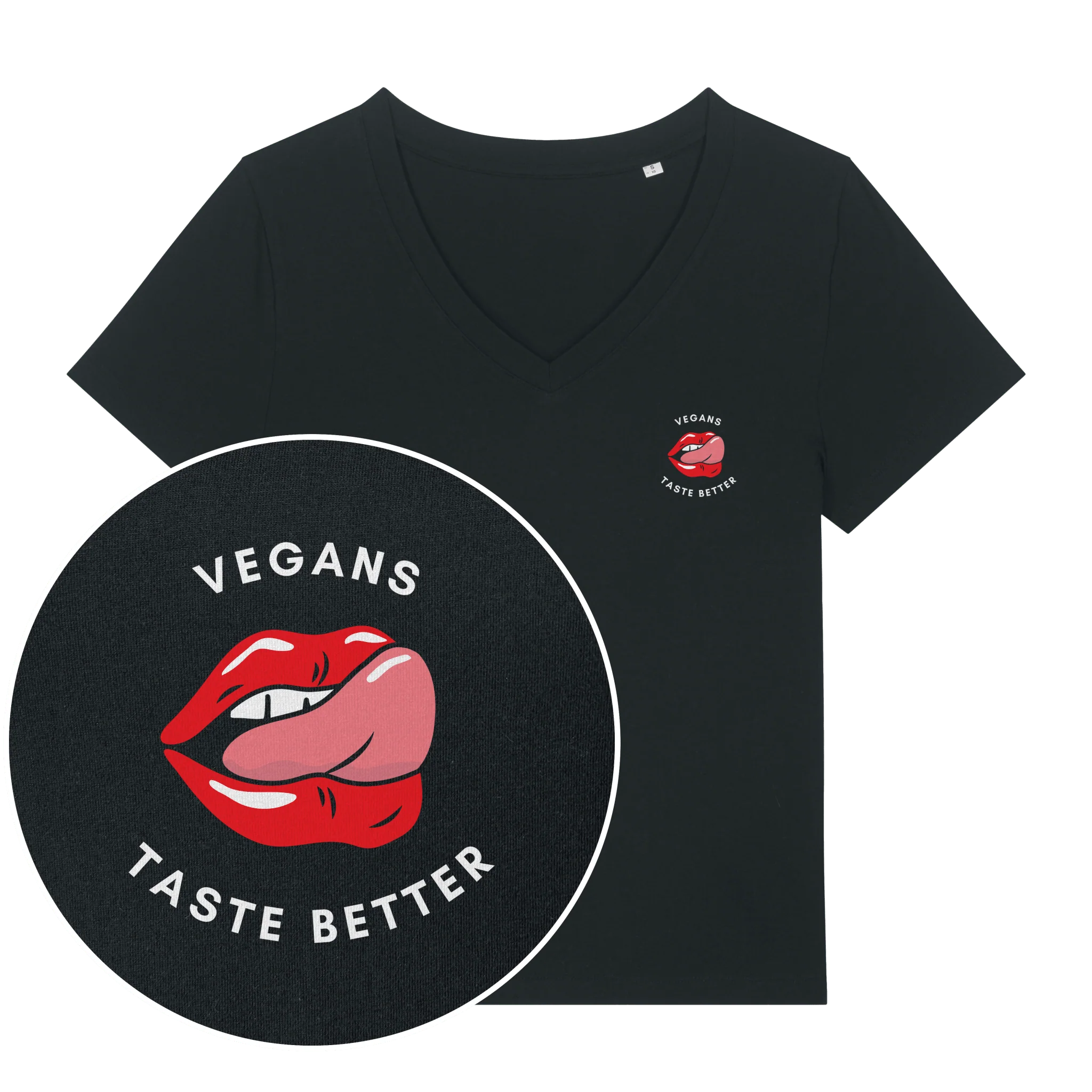 Vegans Taste Better Women's V Neck T-Shirt - Image 2
