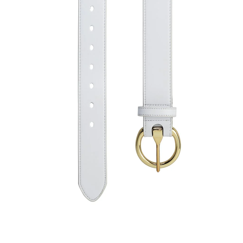 Women's Gold Ring Belt - White (Only Size 34 & 37 Left) - Image 2