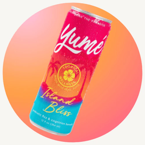 Yumé Island Bliss | 24 Pack | Sparkling Adaptogen Drink | Focus & Calm
